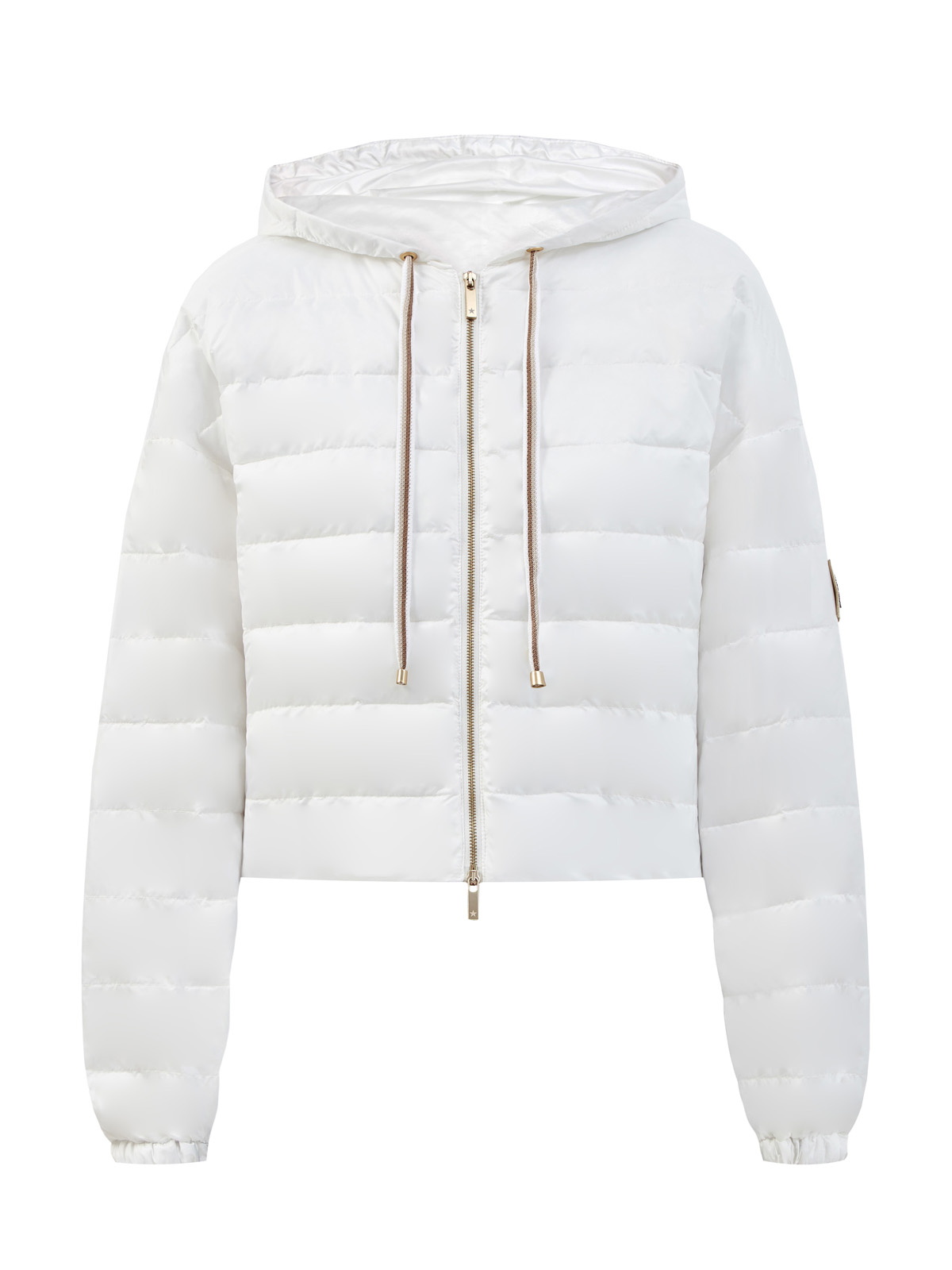 Укороченная стеганая куртка с кристаллами Swarovski® LORENA ANTONIAZZI, цвет белый, размер 40;42 - фото 1