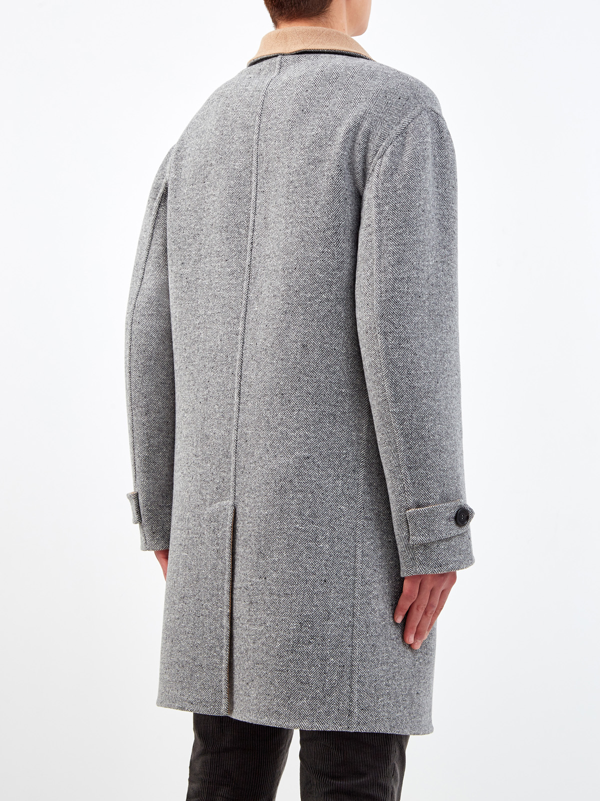 Двустороннее пальто-редингот из шерсти и кашемира BRUNELLO CUCINELLI, цвет мульти, размер 50;54 - фото 5