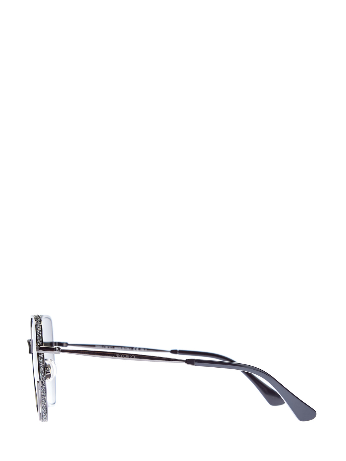 Очки Aline с металлической оправой и мерцающим напылением JIMMY CHOO  (sunglasses), цвет серый, размер S;M;L - фото 3