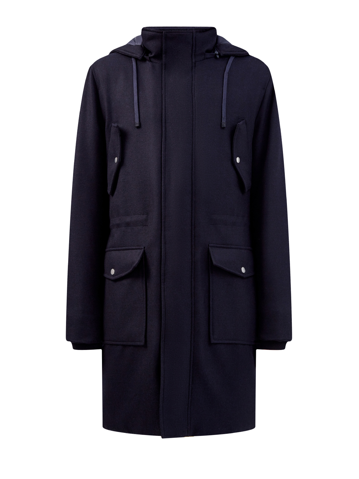 Пальто в стиле casual из шерстяного габардина и кашемира ELEVENTY, цвет синий, размер 50;52 - фото 1