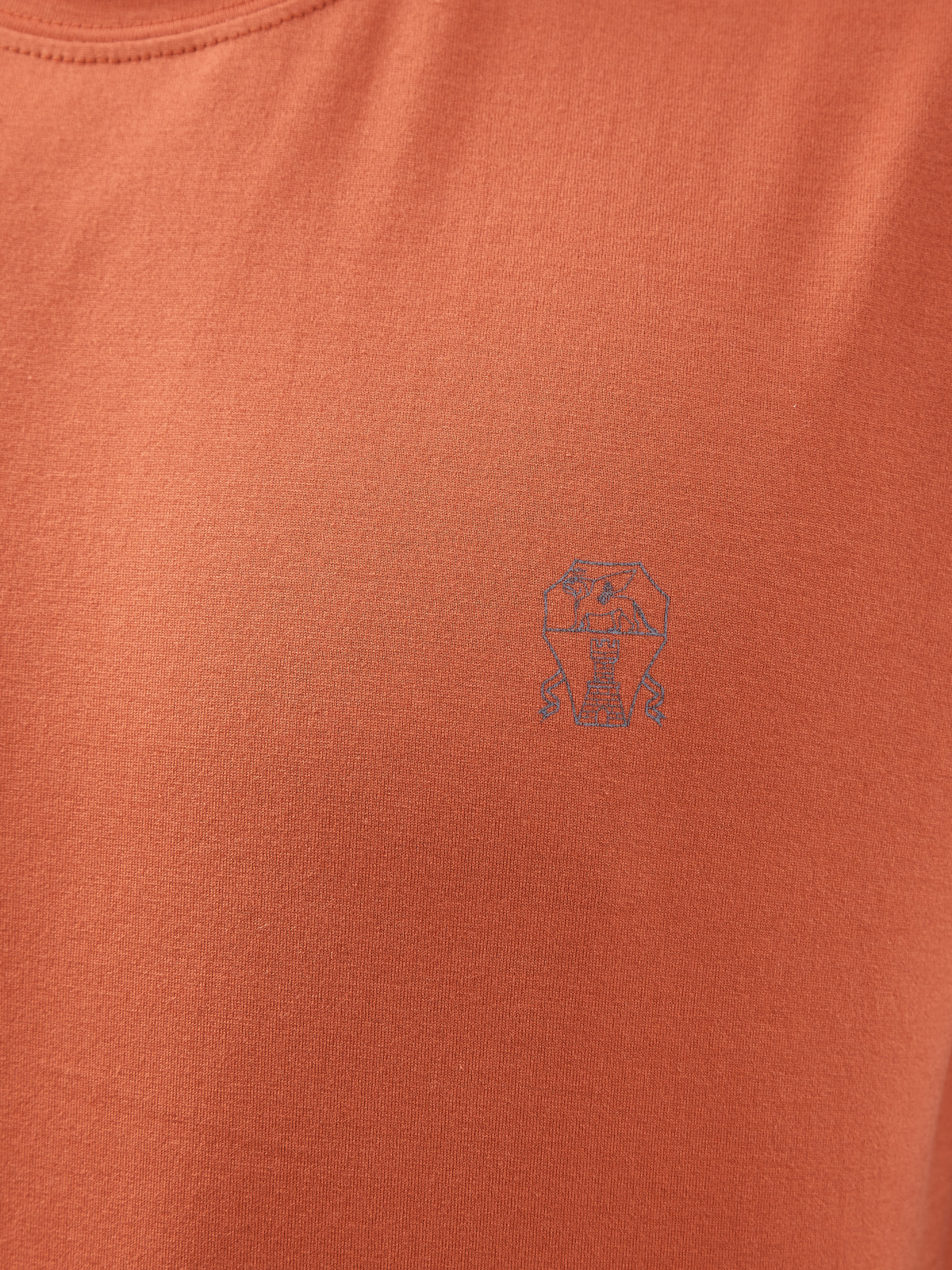 Футболка из дышащего хлопка джерси с логотипом BRUNELLO CUCINELLI, цвет оранжевый, размер 52;54;48 - фото 5