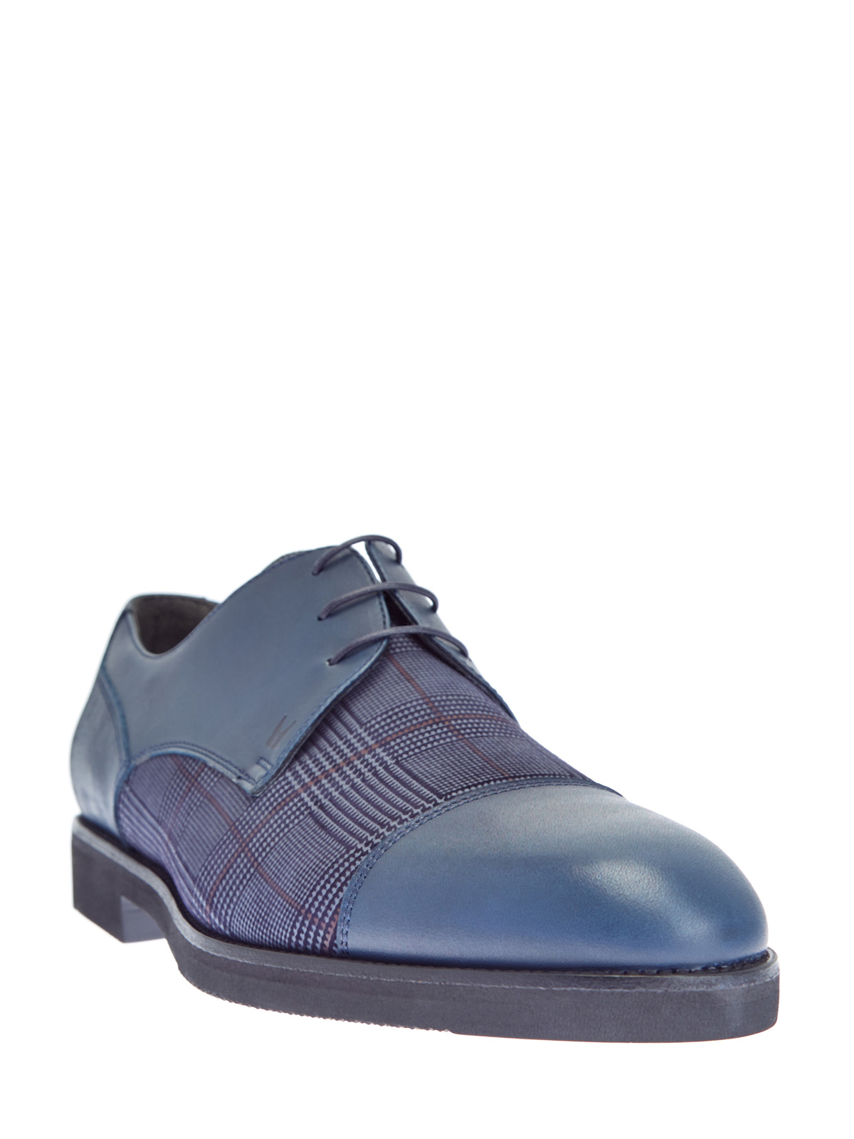 Кожаные туфли-дерби с принтом «Принц Уэльский» MORESCHI, цвет синий, размер 40.5;41;42;42.5;43;43.5;44 - фото 3