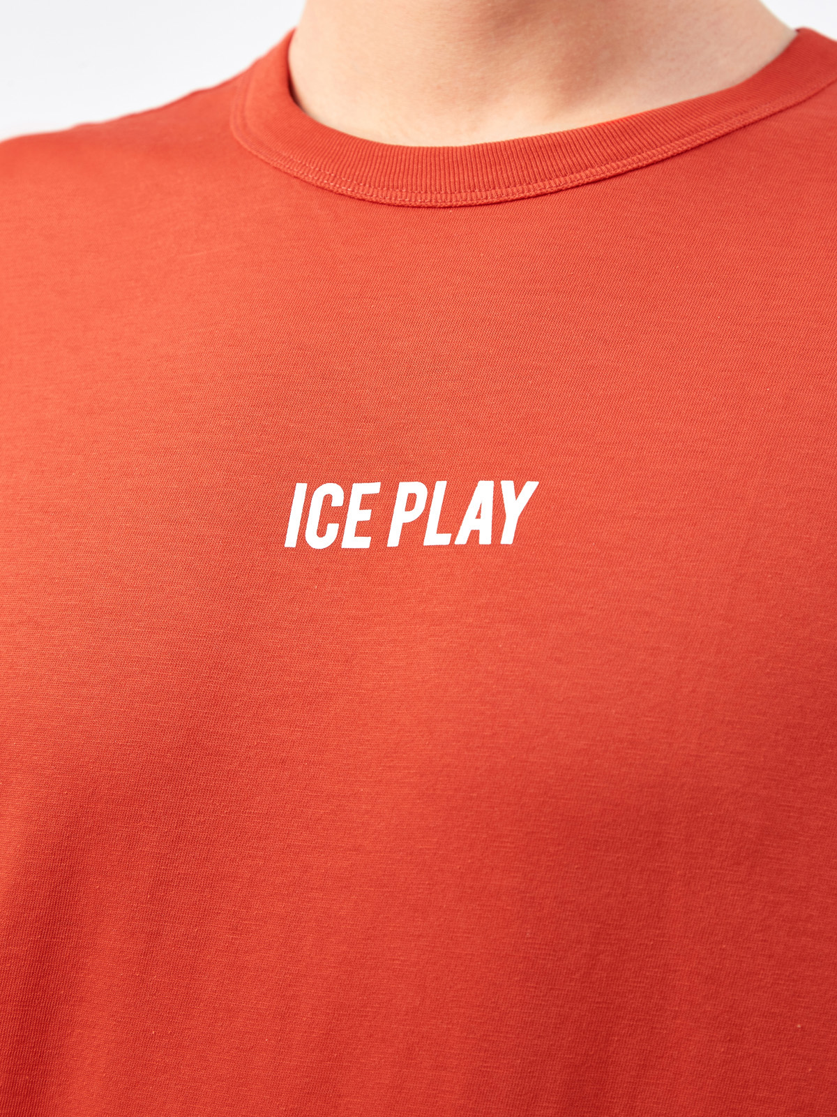 Хлопковая футболка с контрастным логотипом бренда ICE PLAY, цвет оранжевый, размер L - фото 5