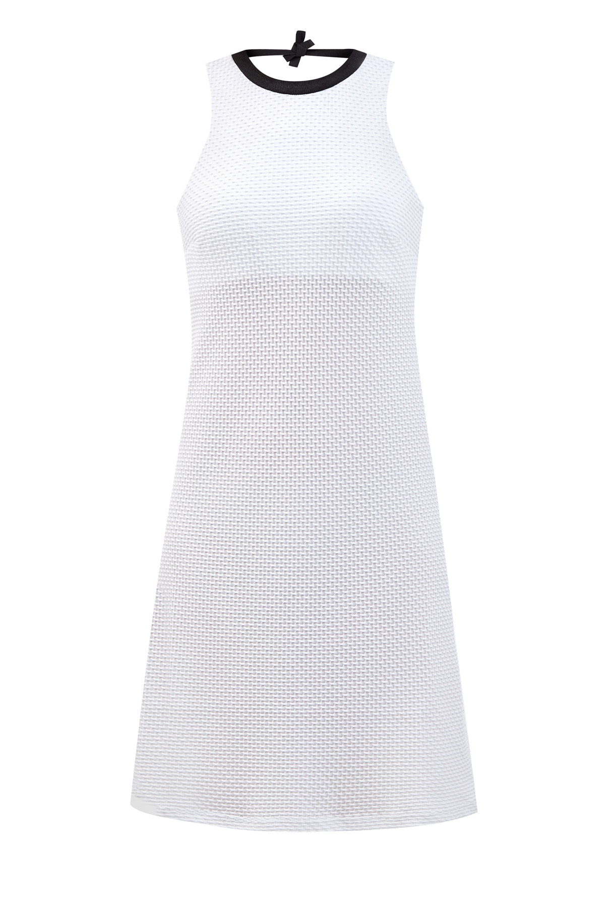 Платье-мини из эластичной быстросохнущей микрофибры с контрастной окантовкой FISICO, цвет белый, размер S;L - фото 1