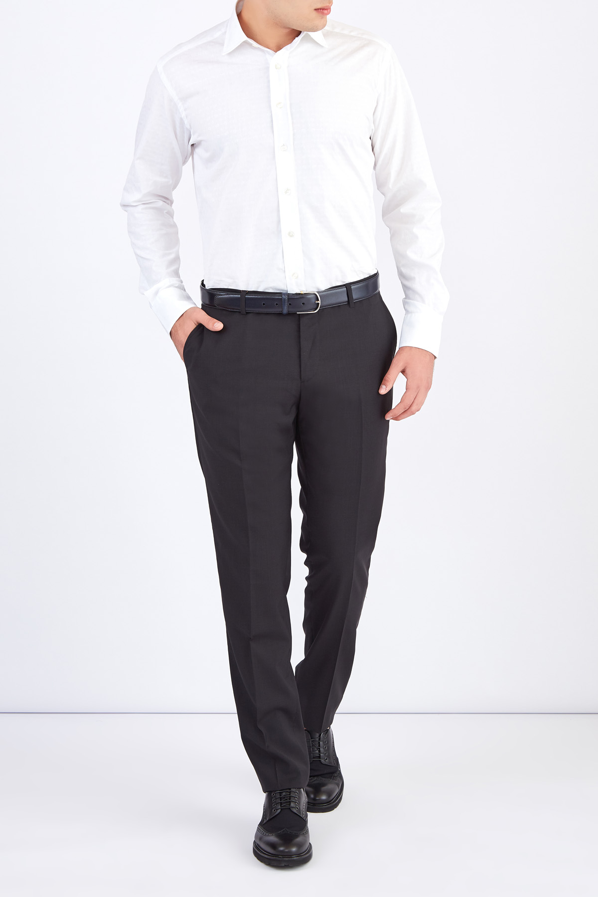 Шерстяные брюки в классическом стиле ETRO, цвет черный, размер 48 - фото 2