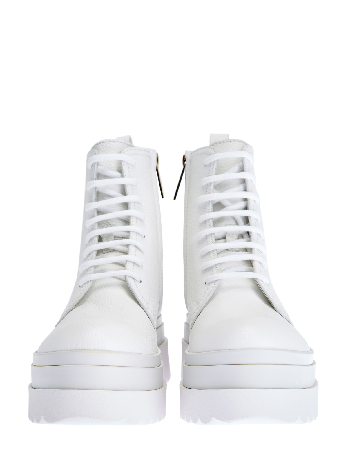 Высокие ботинки в стиле милитари из телячьей кожи REDVALENTINO, цвет белый, размер 38;39;40 - фото 4