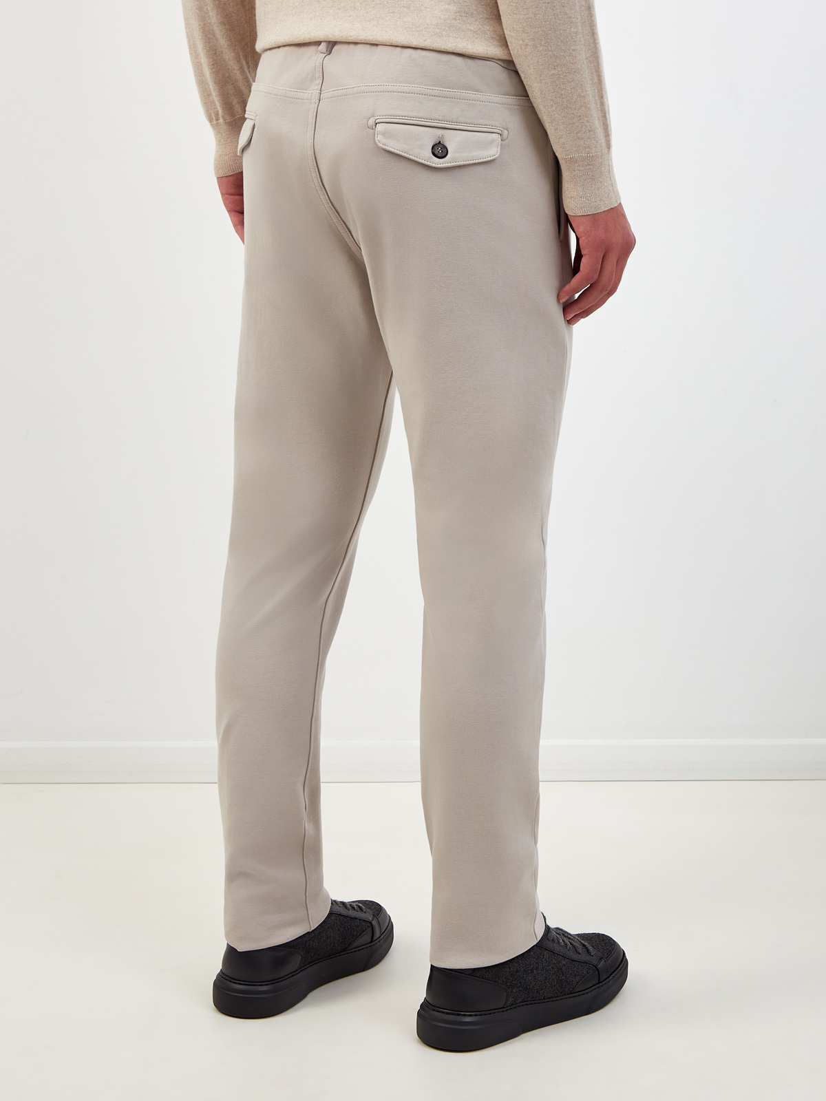 Хлопковые брюки в стиле sprezzatura с поясом на кулиске ELEVENTY, цвет серый, размер 48;50;52;54 - фото 4