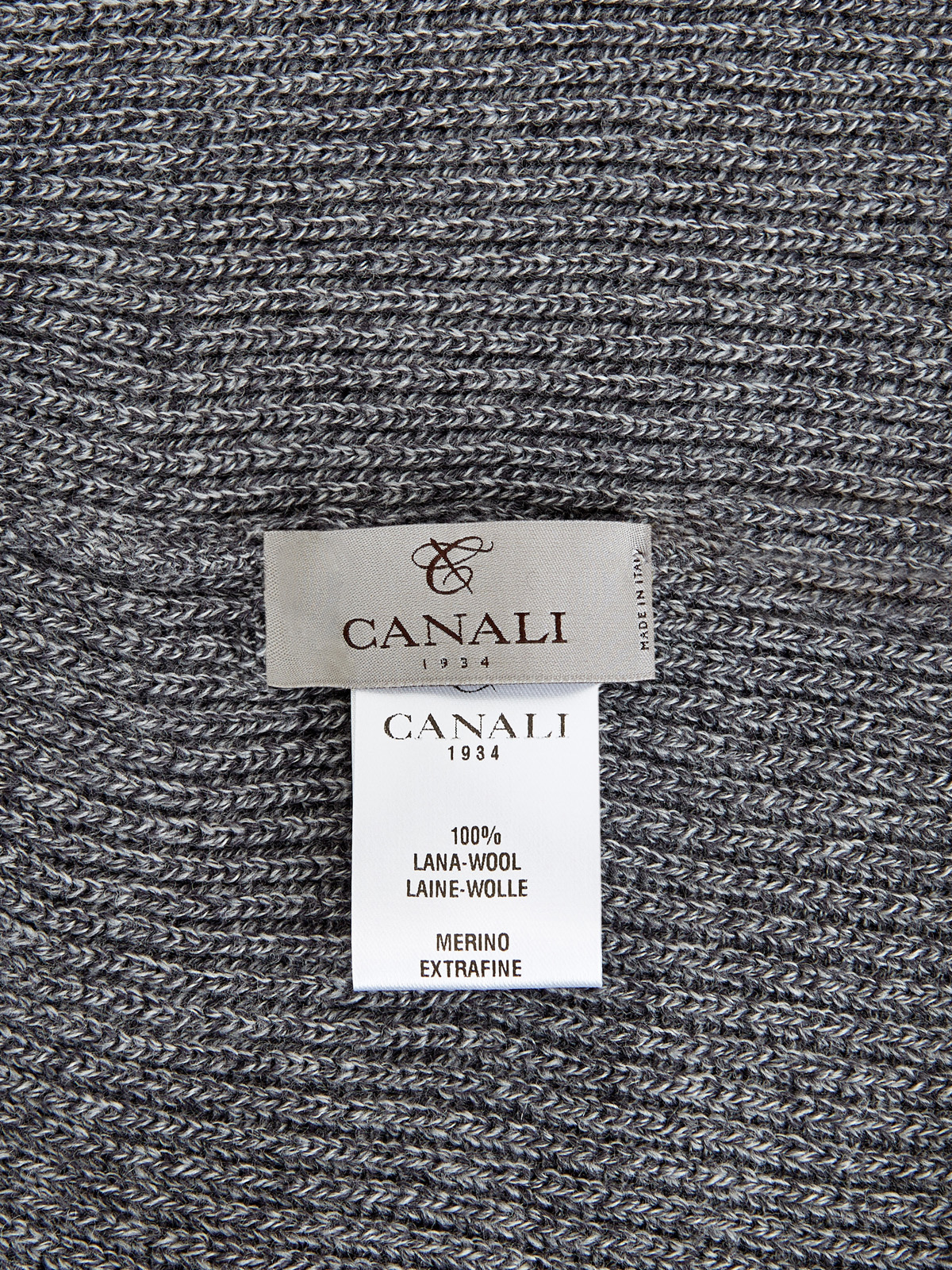 Шерстяная шапка эластичной вязки с отворотом CANALI, цвет серый, размер 40;42;44 - фото 4