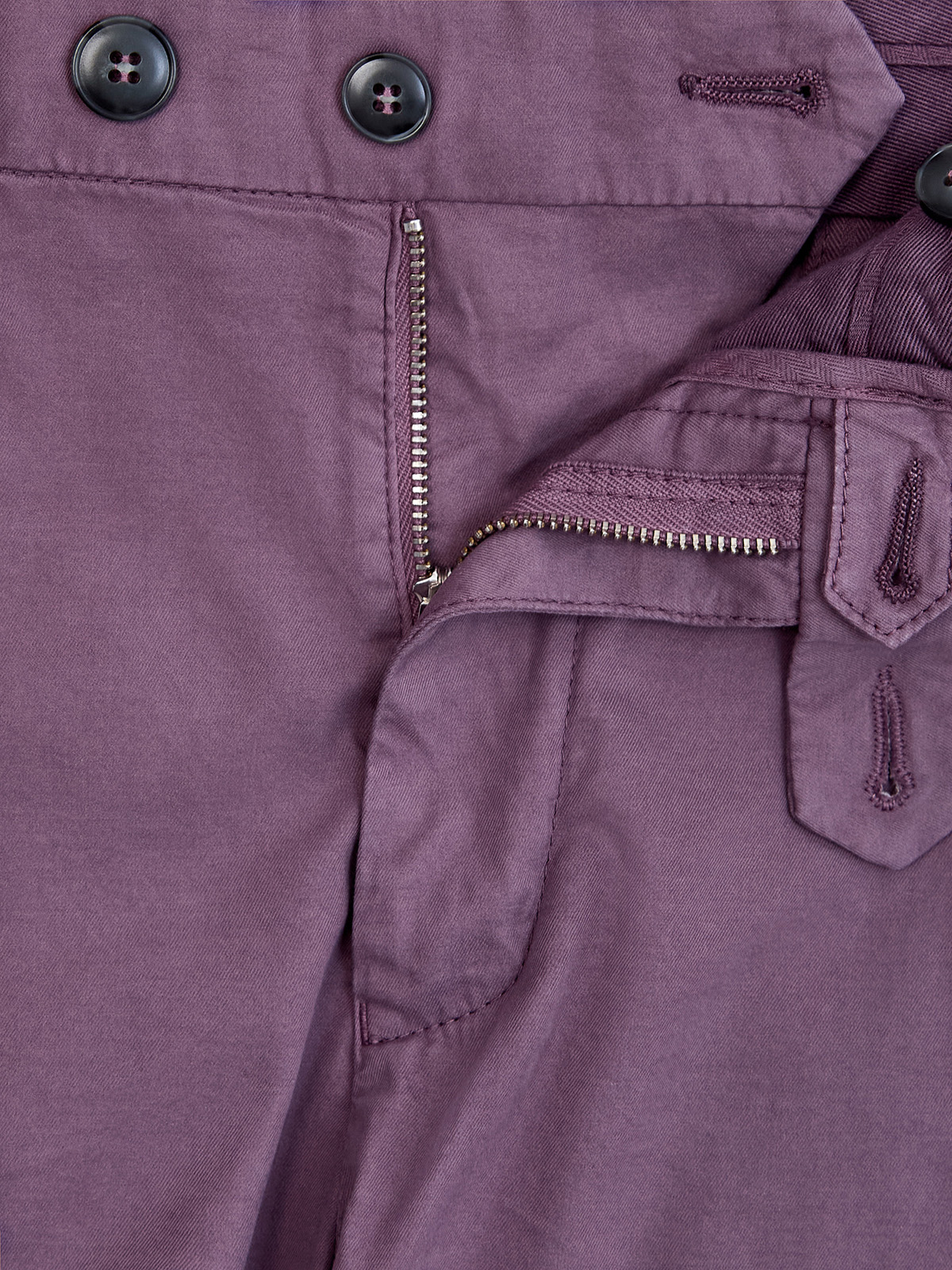 Однотонные брюки из хлопкового и шелкового твила CANALI, цвет фиолетовый, размер 48;50;52;54 - фото 6