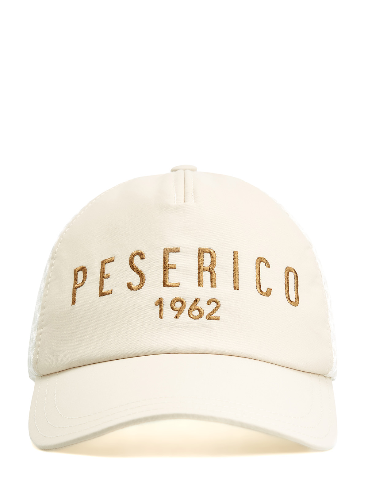 Комбинированная бейсболка с сетчатой вставкой и объемной вышивкой PESERICO, цвет бежевый, размер 37;37.5;38;38.5;39.5;40 - фото 1