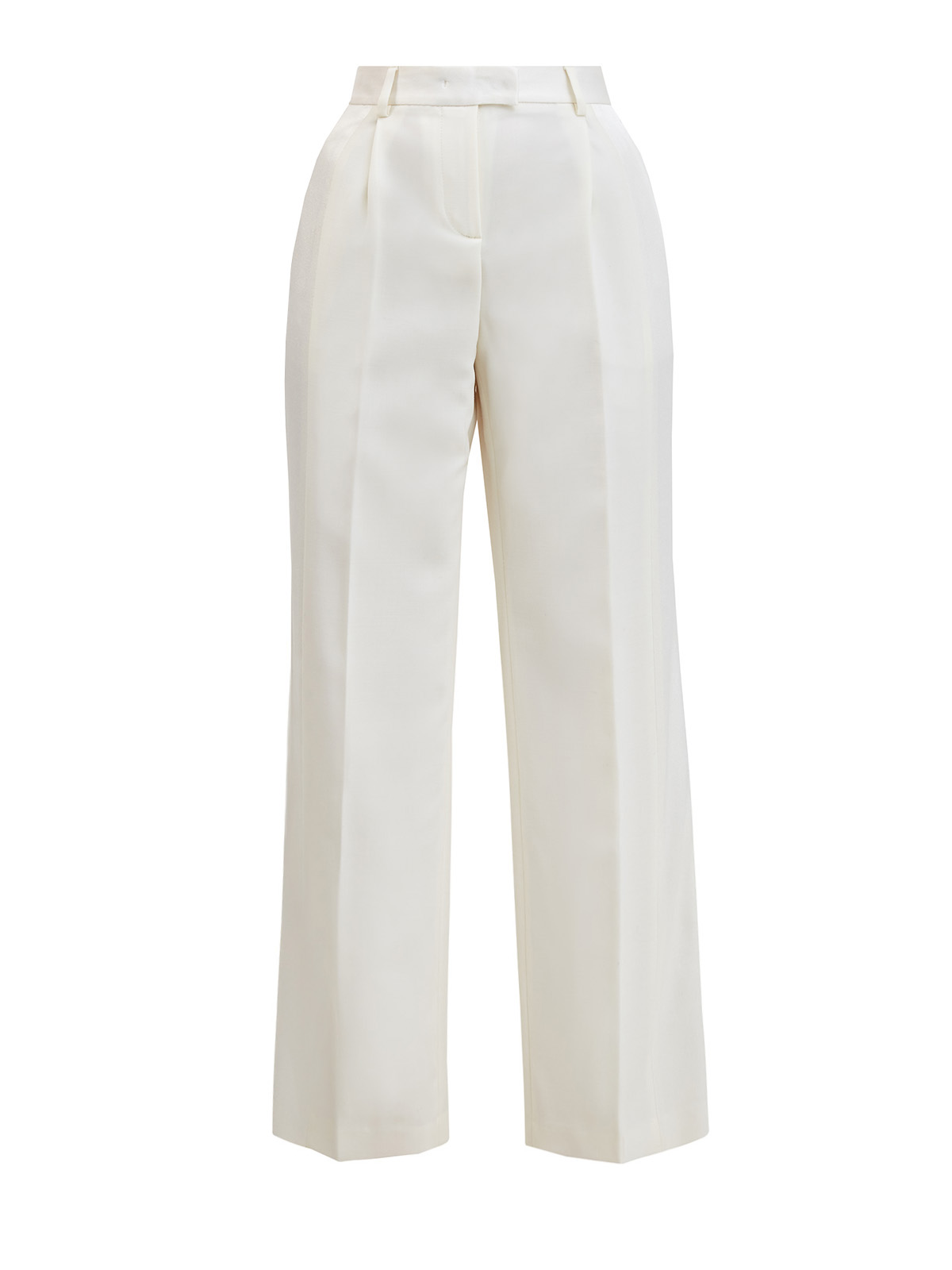 Прямые брюки из тонкой шерстяной ткани с символикой LORENA ANTONIAZZI, цвет белый, размер 40;42 - фото 1