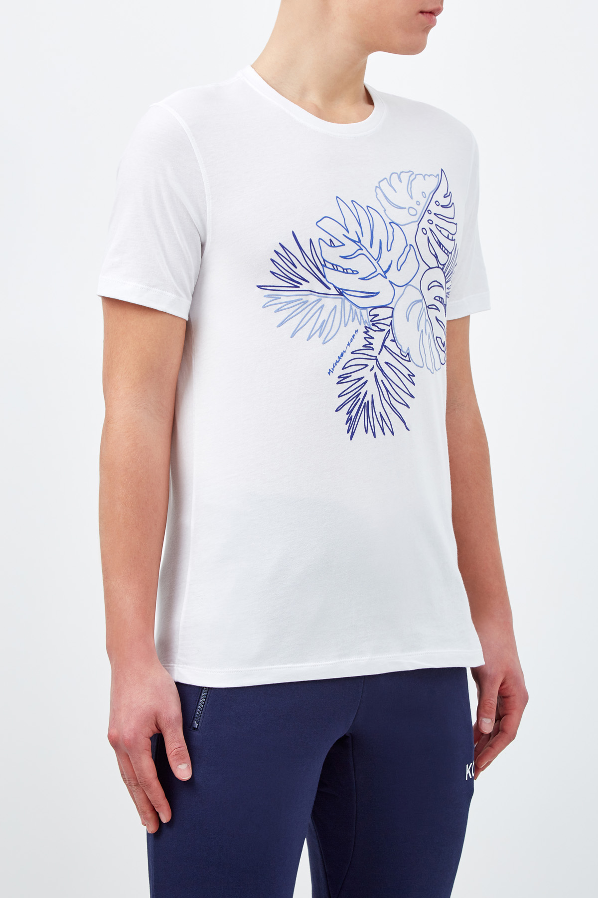 Хлопковая футболка с объемным принтом MICHAEL KORS, цвет белый, размер XL;2XL - фото 3