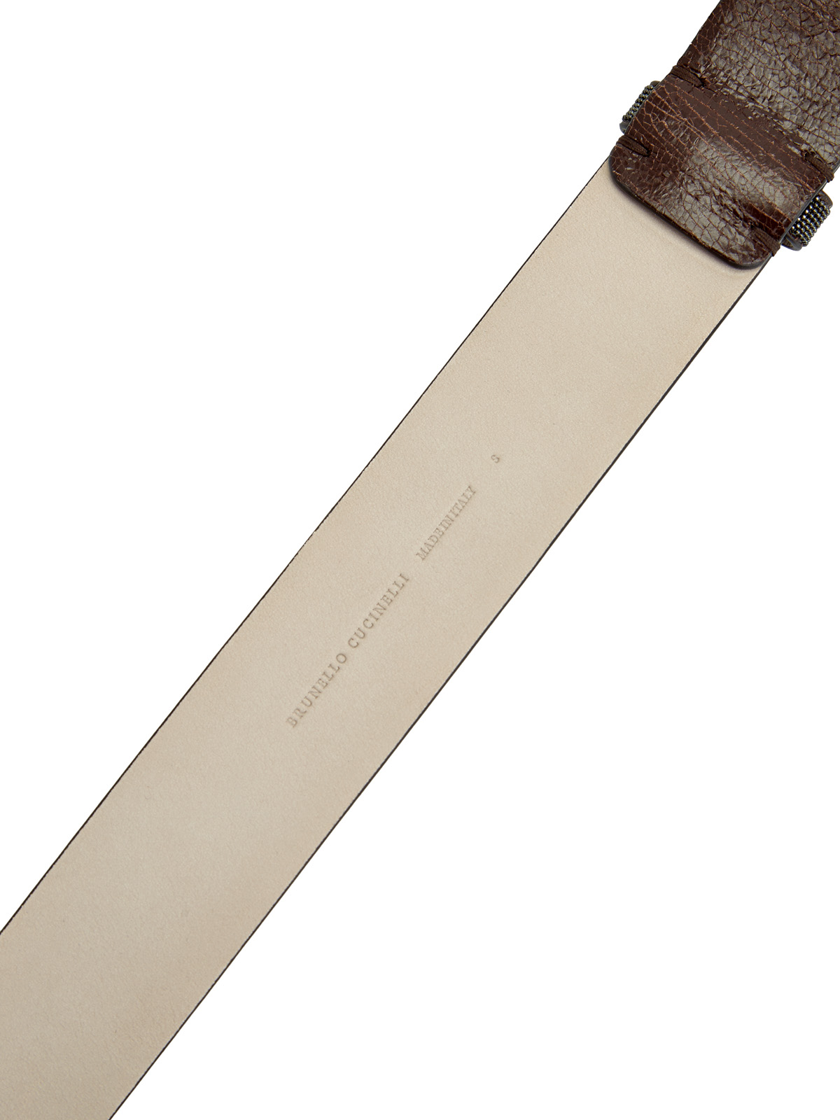 Ремень ручной работы из телячьей кожи Crack BRUNELLO CUCINELLI, цвет коричневый, размер 40;42;44 - фото 4