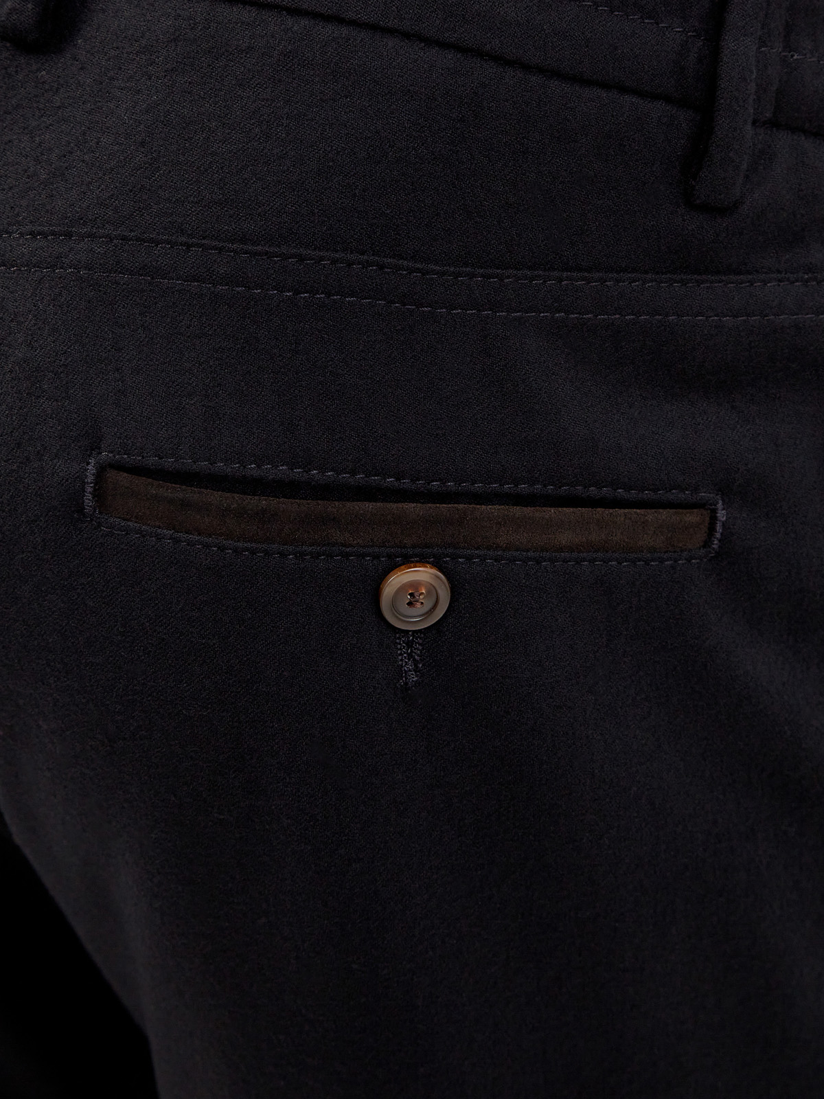 Однотонные брюки из шерсти с замшевой окантовкой CANALI, цвет черный, размер 50;52;54;56 - фото 5