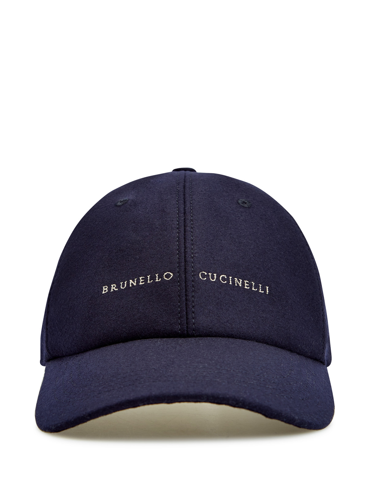 Бейсболка в стиле sprezzatura из кашемира и шелка с вышивкой BRUNELLO CUCINELLI, цвет синий, размер M;L;XL