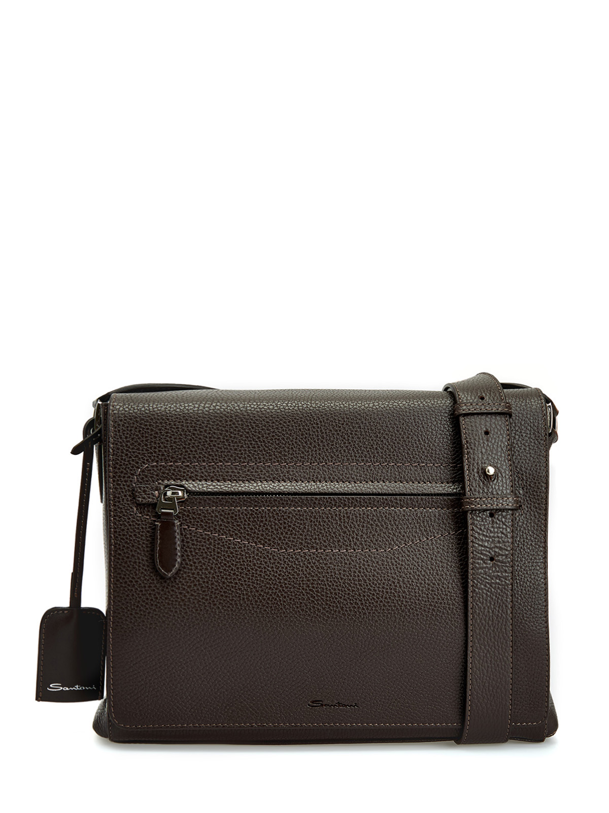 Кожаная сумка с перекидным клапаном и регулируемым ремнем 79600₽