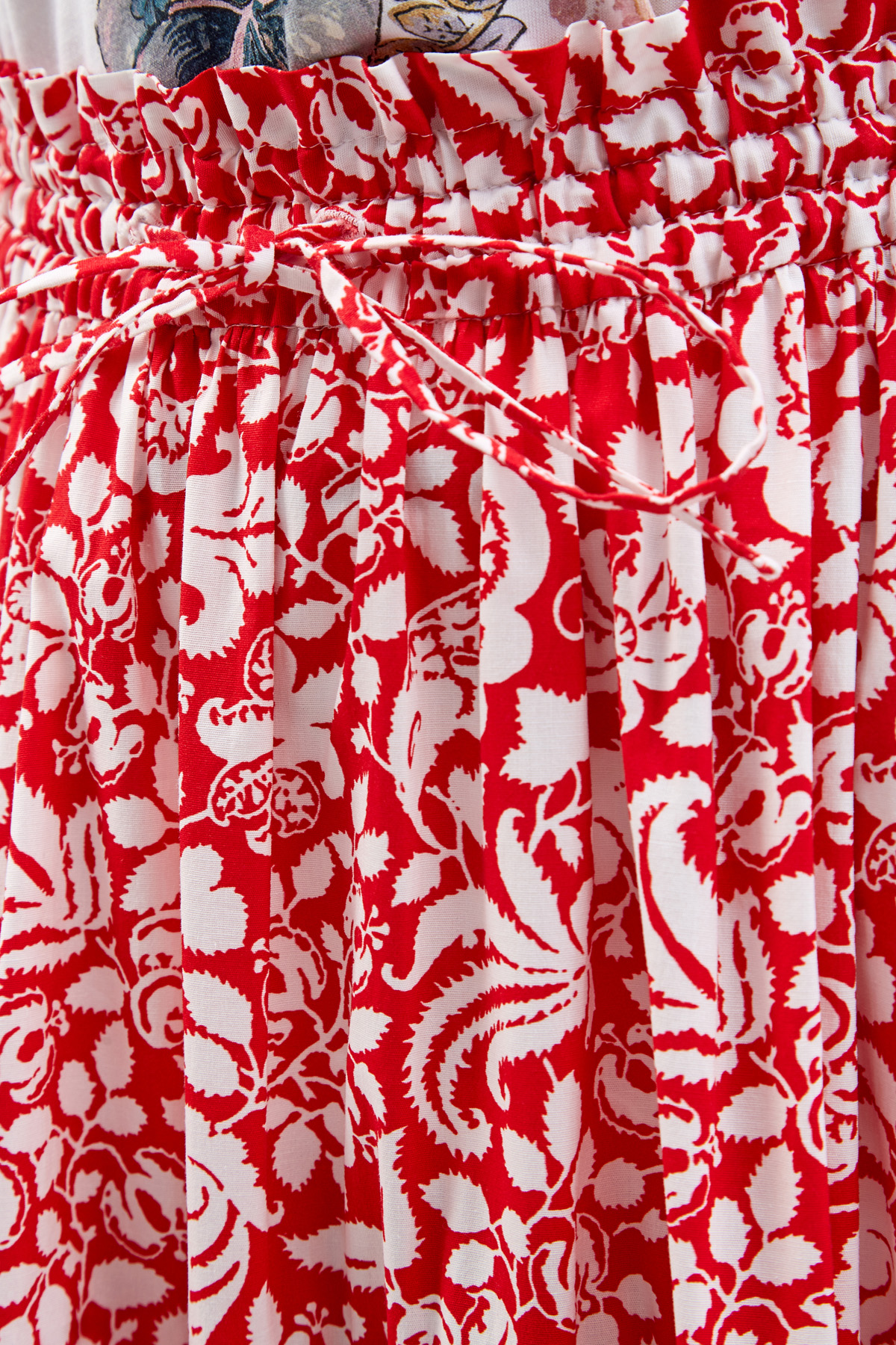 Хлопковая юбка-миди с многоярусным подолом и флористическим паттерном ALEXANDER TEREKHOV, цвет красный, размер 42 - фото 5