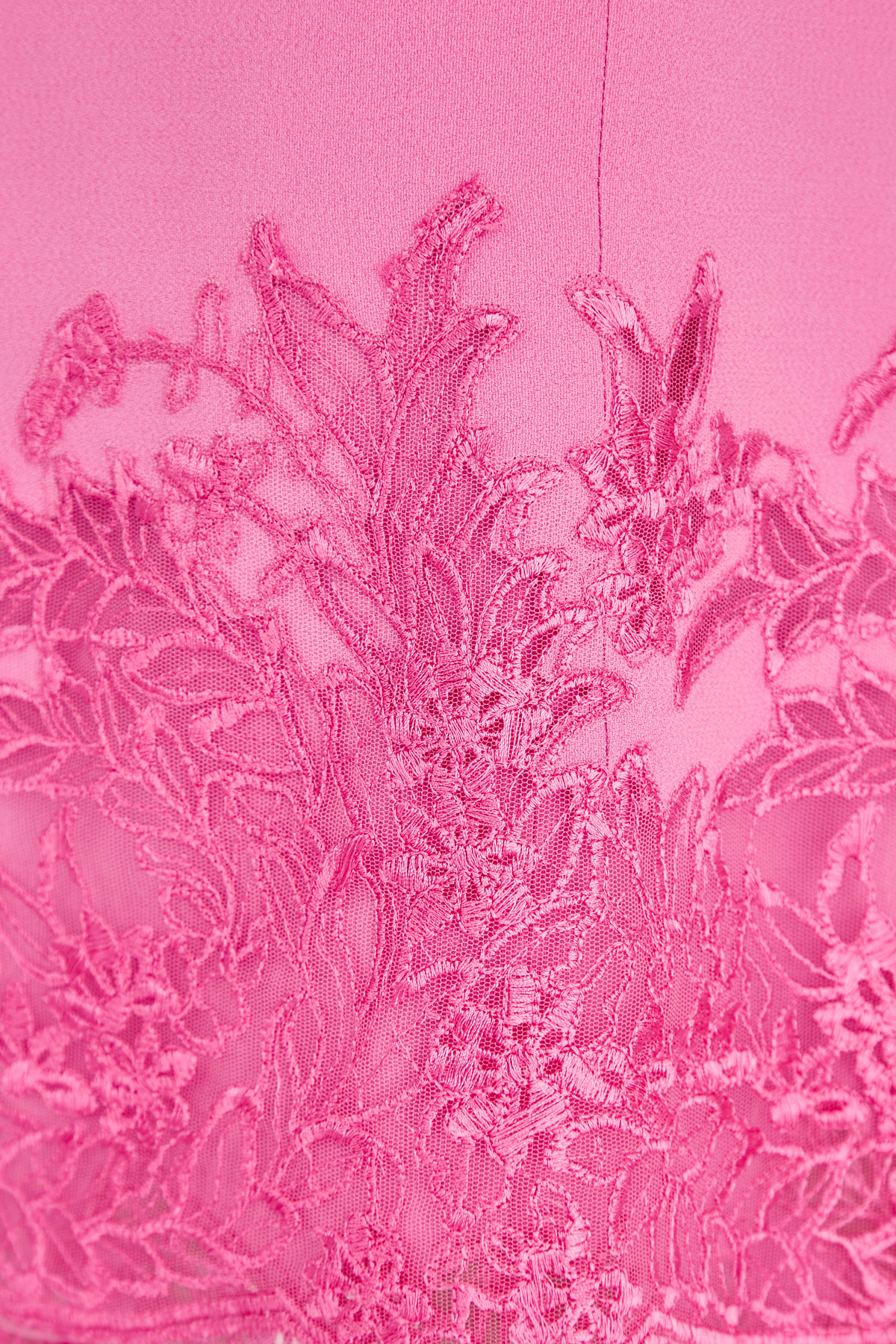 Платье-футляр из ткани кади с инкрустированным кружевом подолом ERMANNO SCERVINO, цвет розовый, размер 40;42;44;46 - фото 5