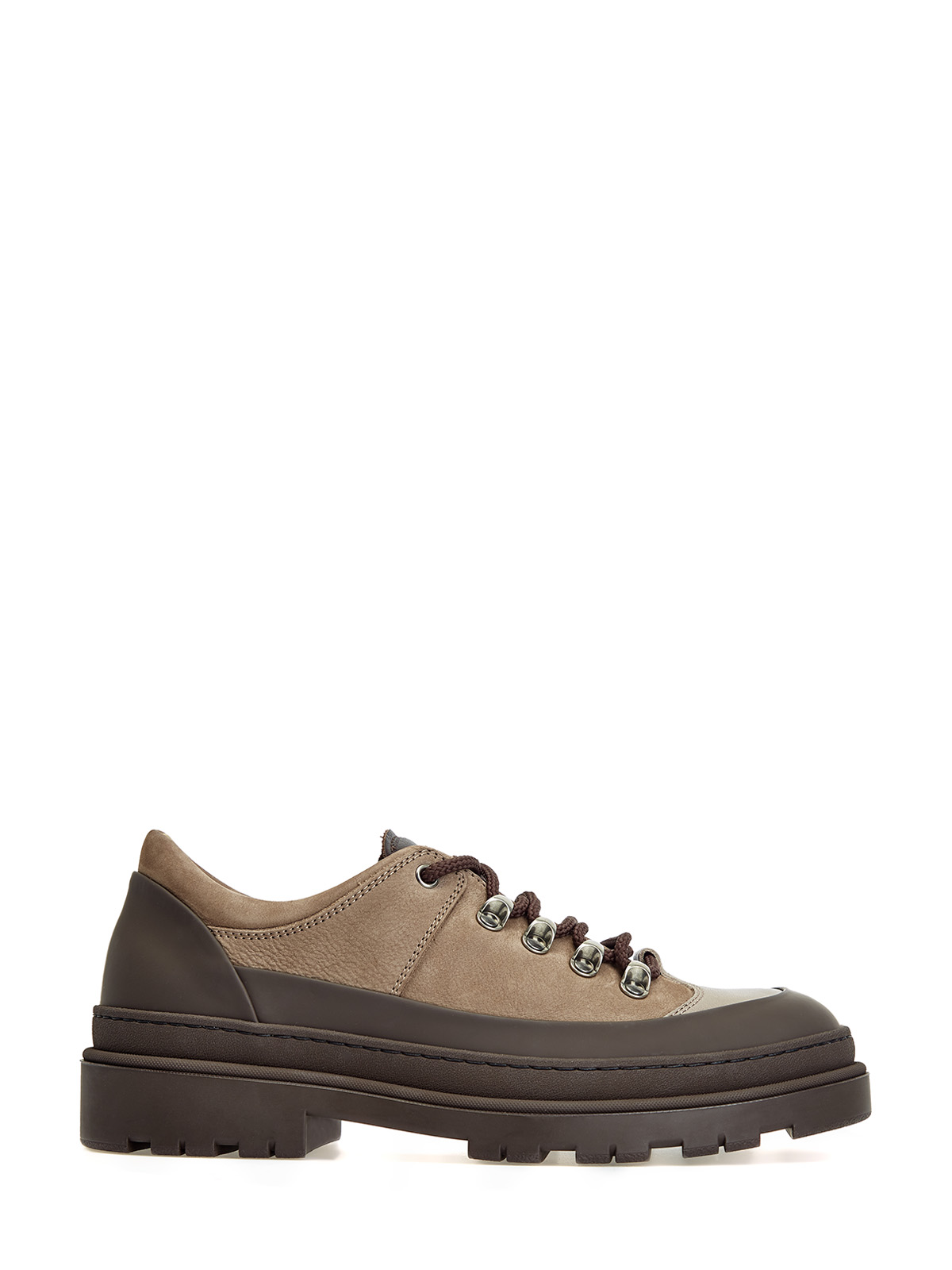 Низкие ботинки Outdoor из нубука и телячьей кожи BRUNELLO CUCINELLI, цвет коричневый, размер 41;43;43.5;44