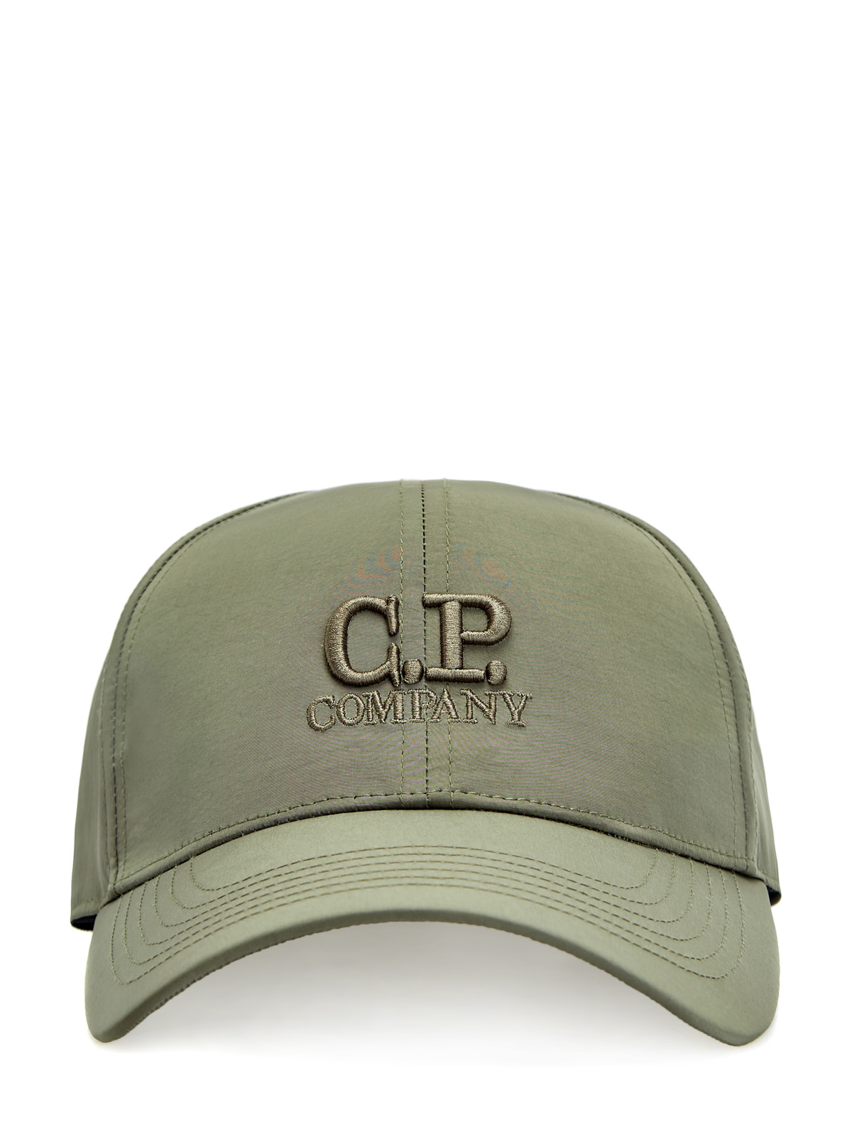 Бейсболка из плотного материала Chrome-R с логотипом C.P.COMPANY, цвет зеленый, размер 45;45.5 - фото 2