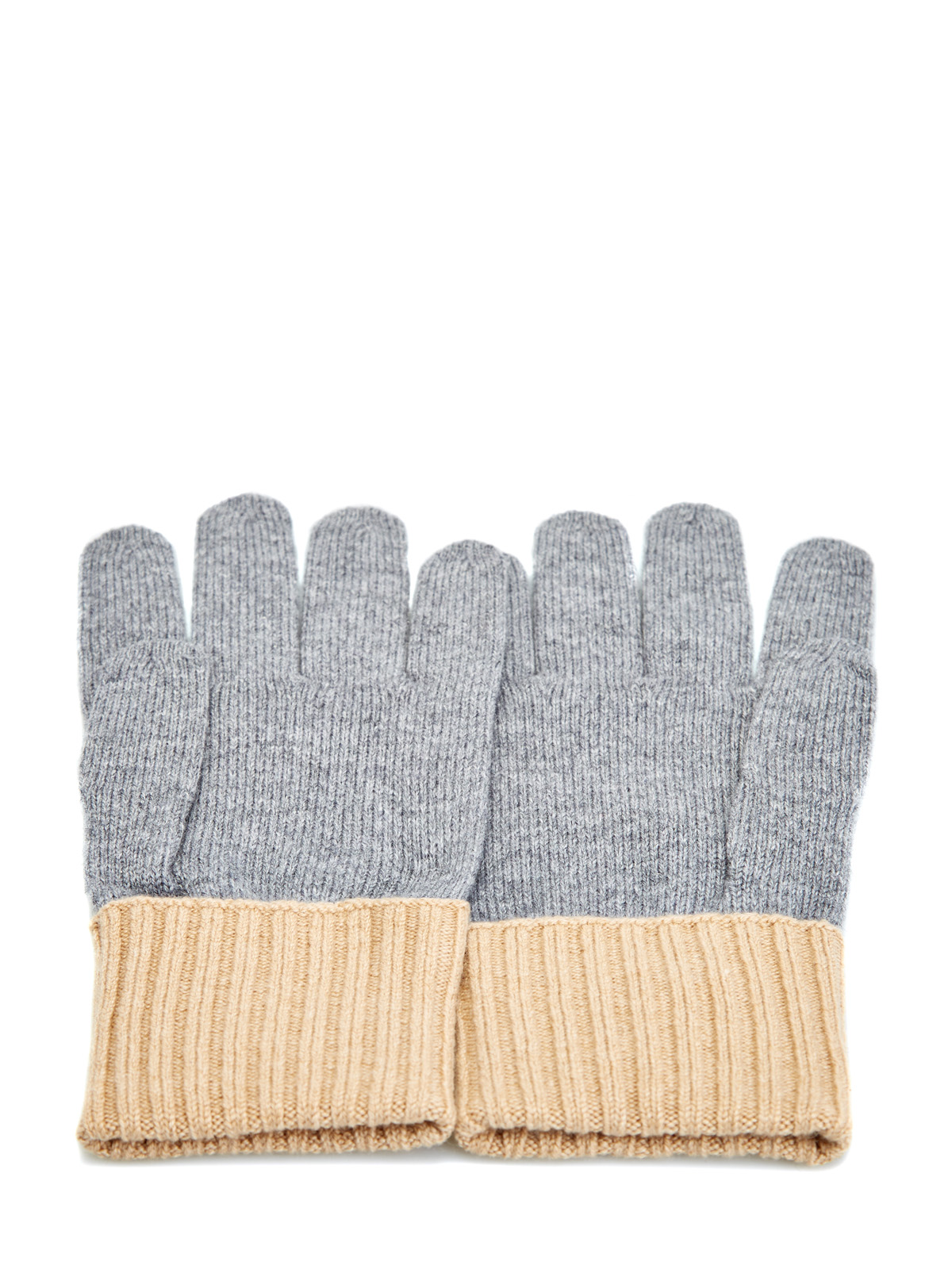 Двухцветные перчатки из мягкой кашемировой пряжи ELEVENTY, размер L;XL;2XL - фото 2