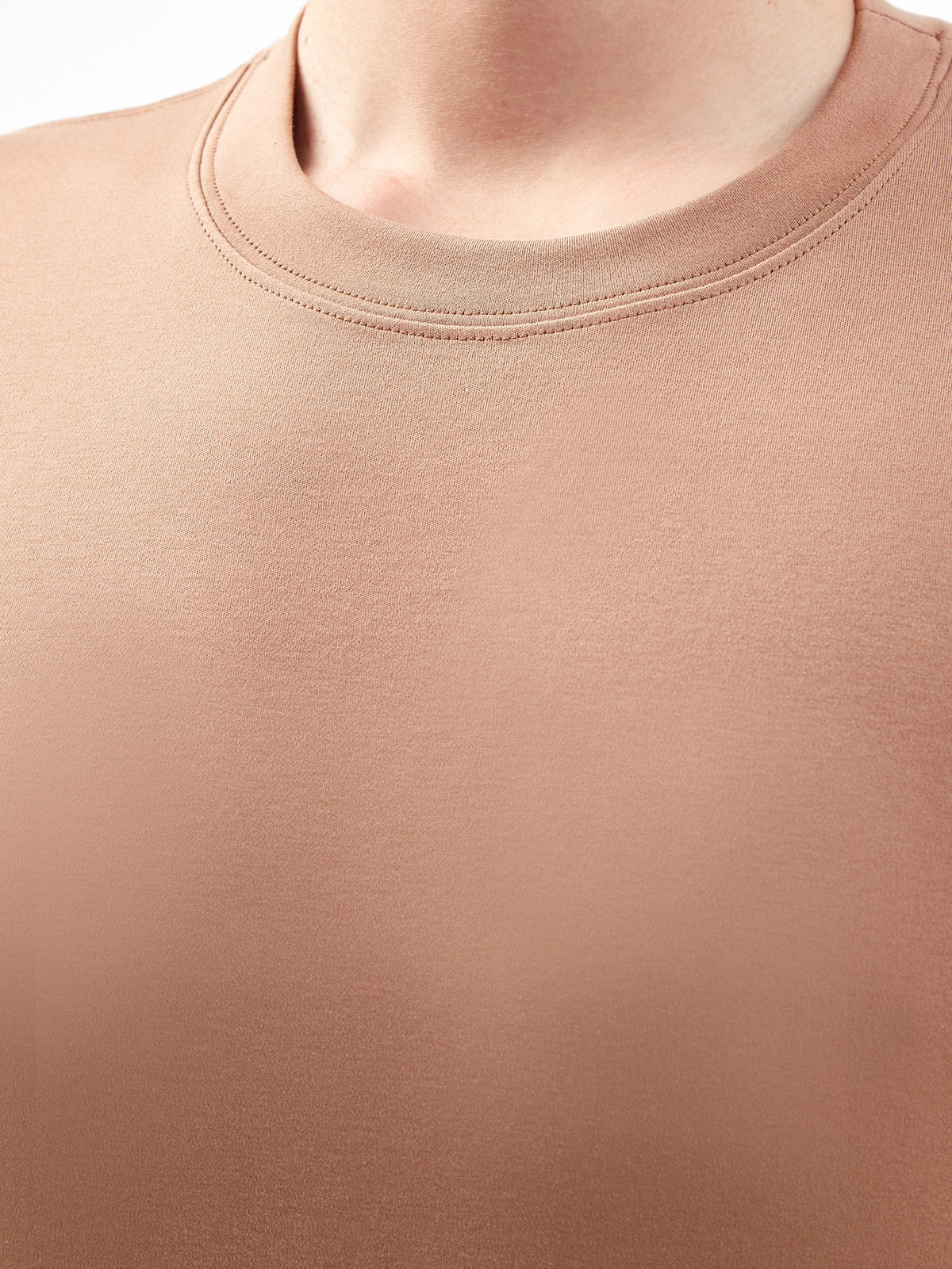 Однотонная футболка Slim Fit из мягкого джерси BRUNELLO CUCINELLI, цвет бежевый, размер 52;54;48 - фото 5