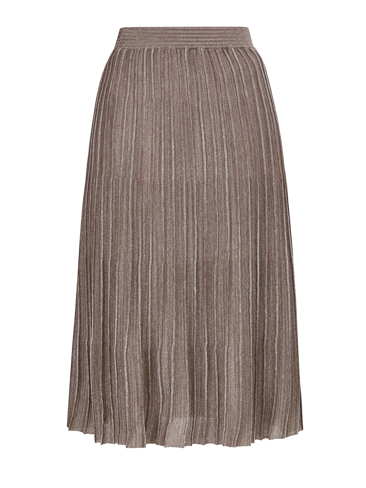 Льняная юбка-плиссе с металлизированной нитью ламе FABIANA FILIPPI, цвет бронзовый, размер 40;42 - фото 1