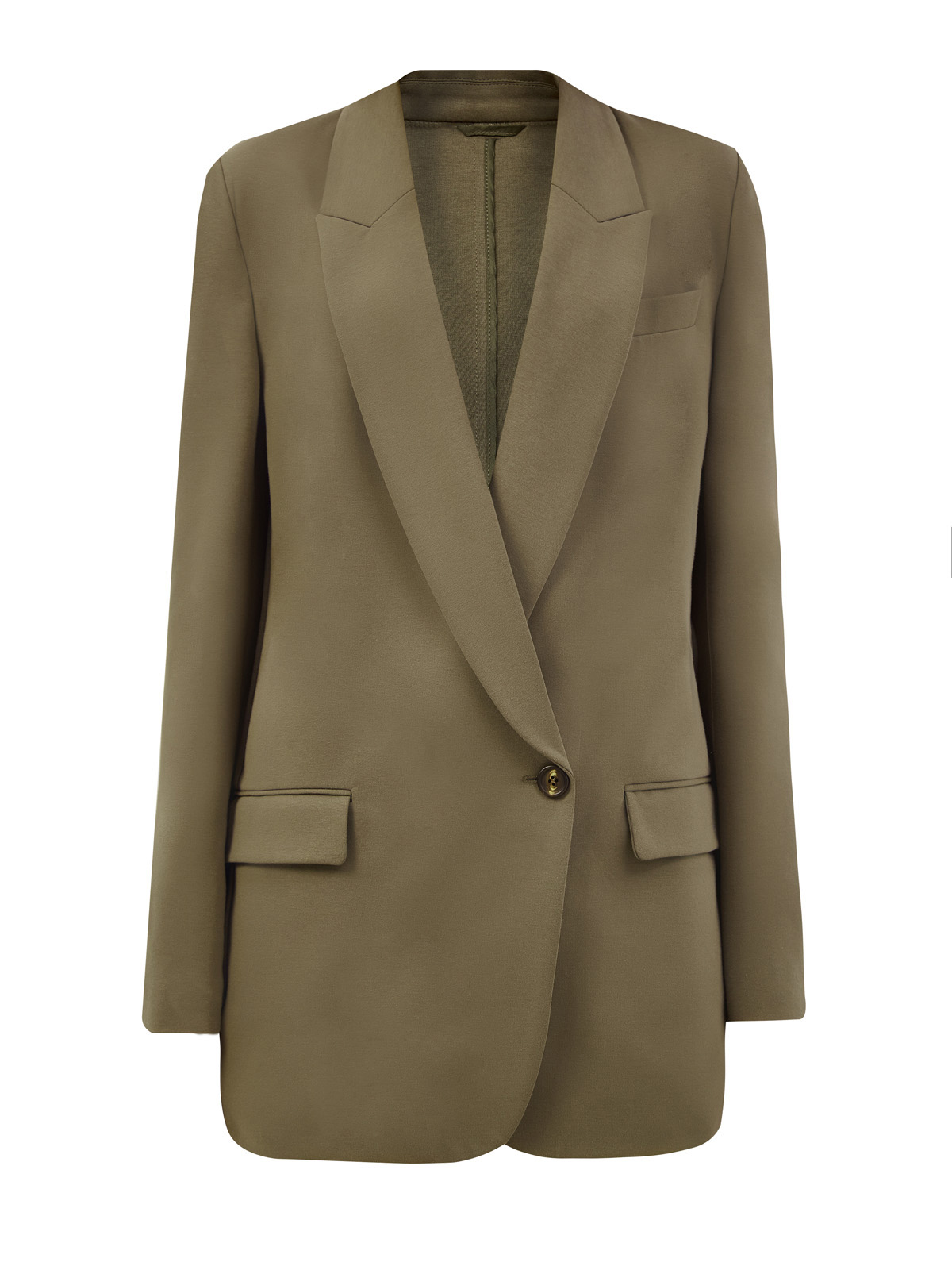 Жакет из хлопкового интерлока Couture с цепочкой Мониль BRUNELLO CUCINELLI, цвет зеленый, размер 44;46