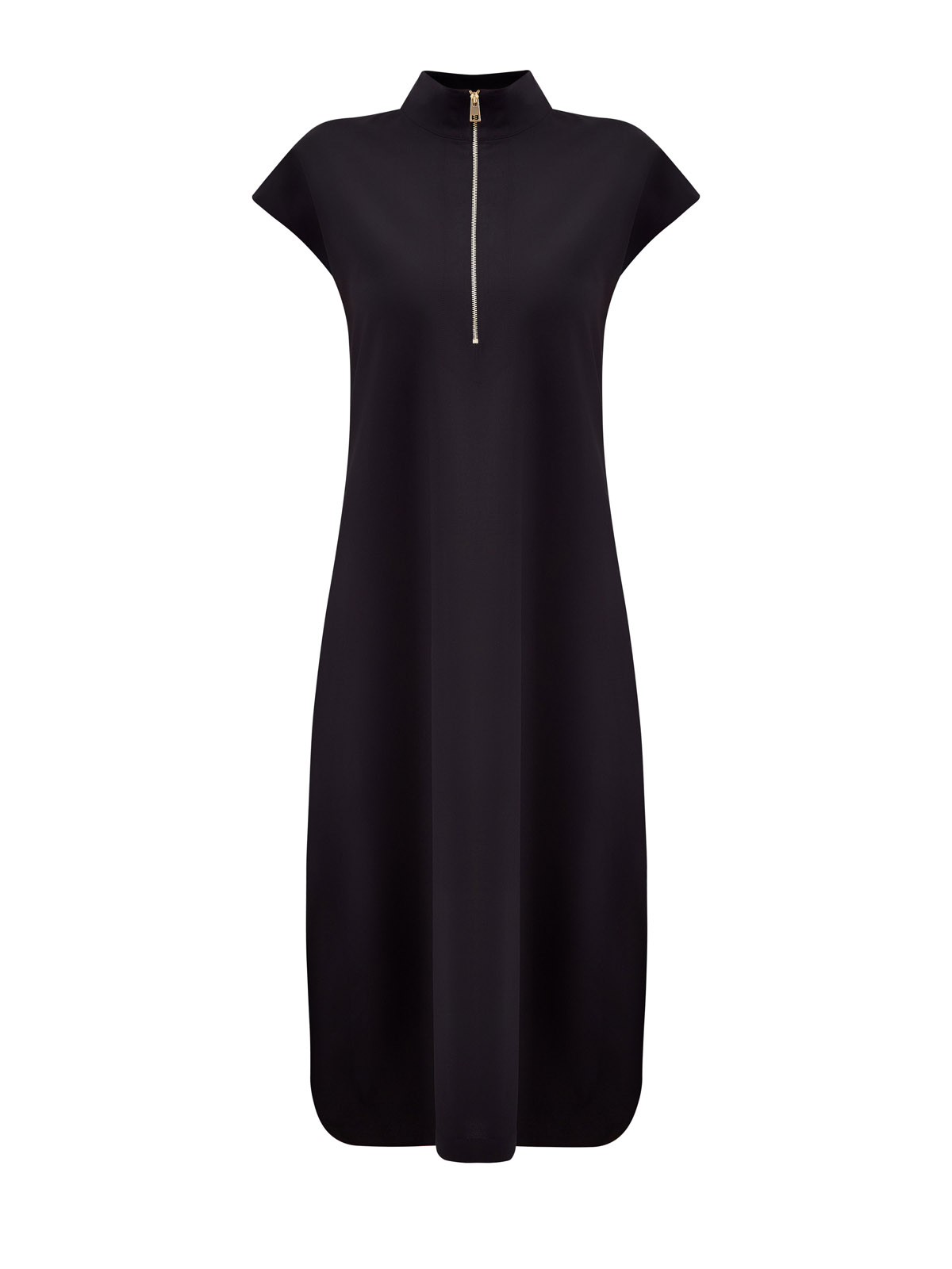 Платье-миди из тонкой шерсти с застежкой на молнию LORENA ANTONIAZZI, цвет черный, размер 42;44;46