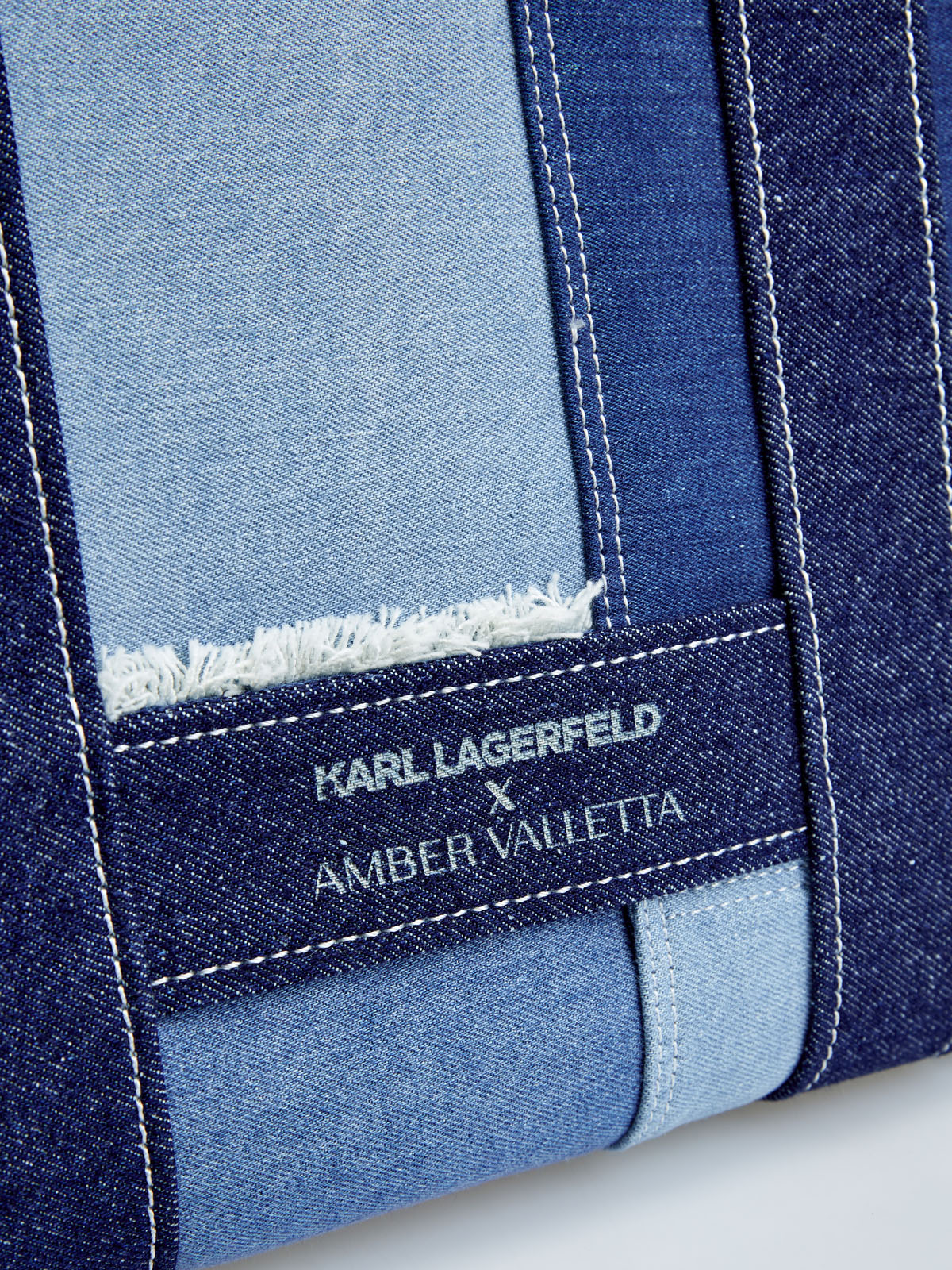 Тоут KARL X AMBER VALLETTA из денима пэчворк KARL LAGERFELD, цвет синий, размер 50;58;60;56 - фото 5