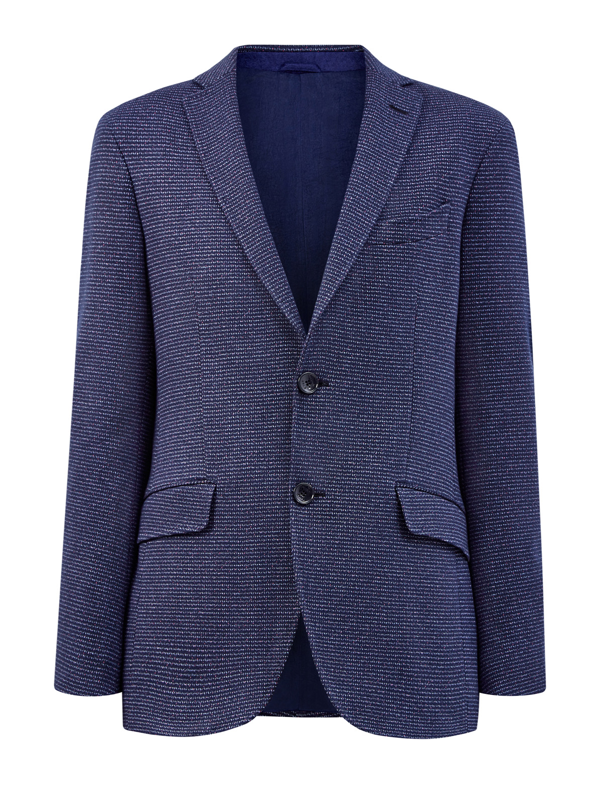 Костюмный пиджак ручной работы с микро-узором ETRO, цвет синий, размер 50;52;54 - фото 1