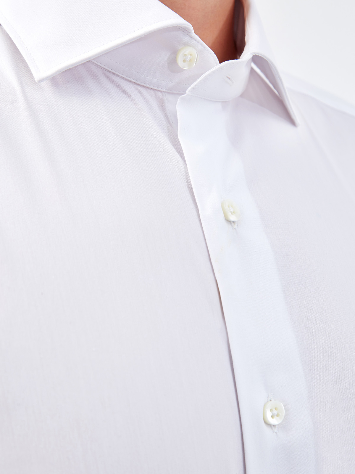 Рубашка приталенного кроя из эластичного хлопкового поплина CANALI, цвет белый, размер 50;52;52;54;56;58 - фото 5