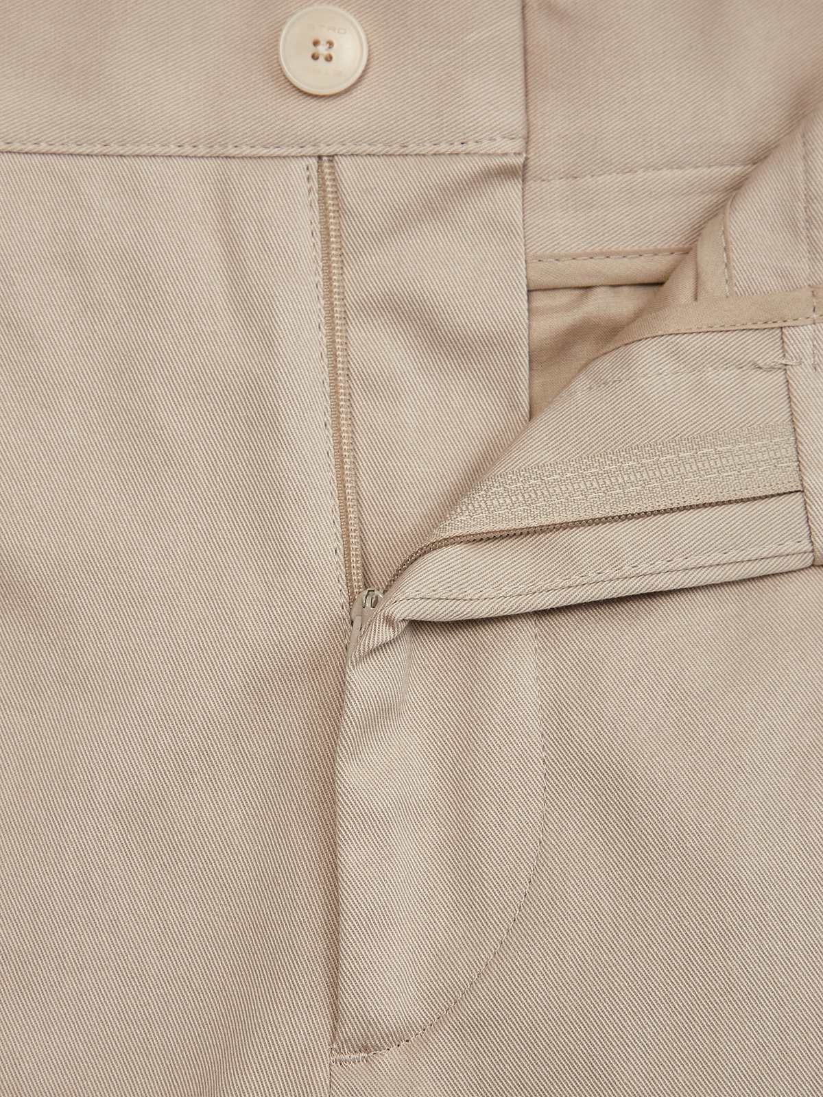 Однотонные брюки из гладкого эластичного хлопка ETRO, цвет бежевый, размер 46;50;54;56;48 - фото 6