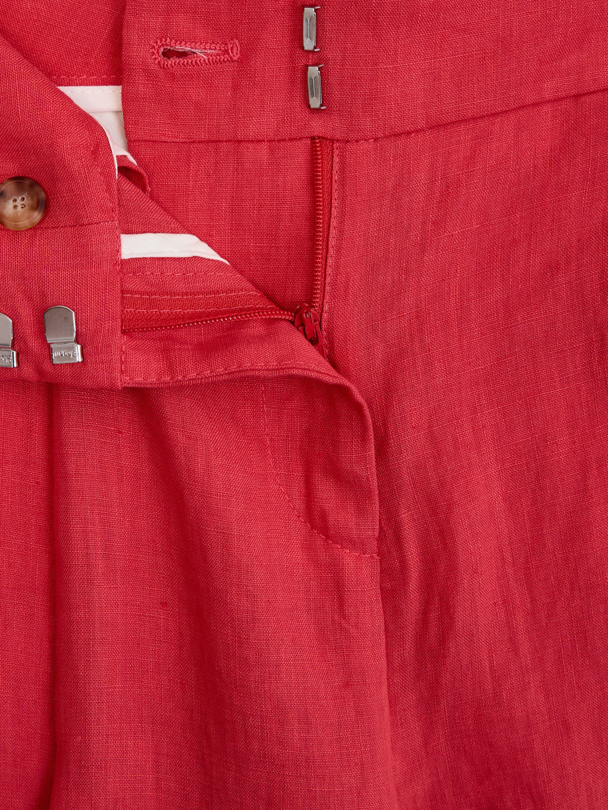 Льняные шорты с фактурными защипами и поясом в тон ELEVENTY, цвет красный, размер 38;40;42;44 - фото 6