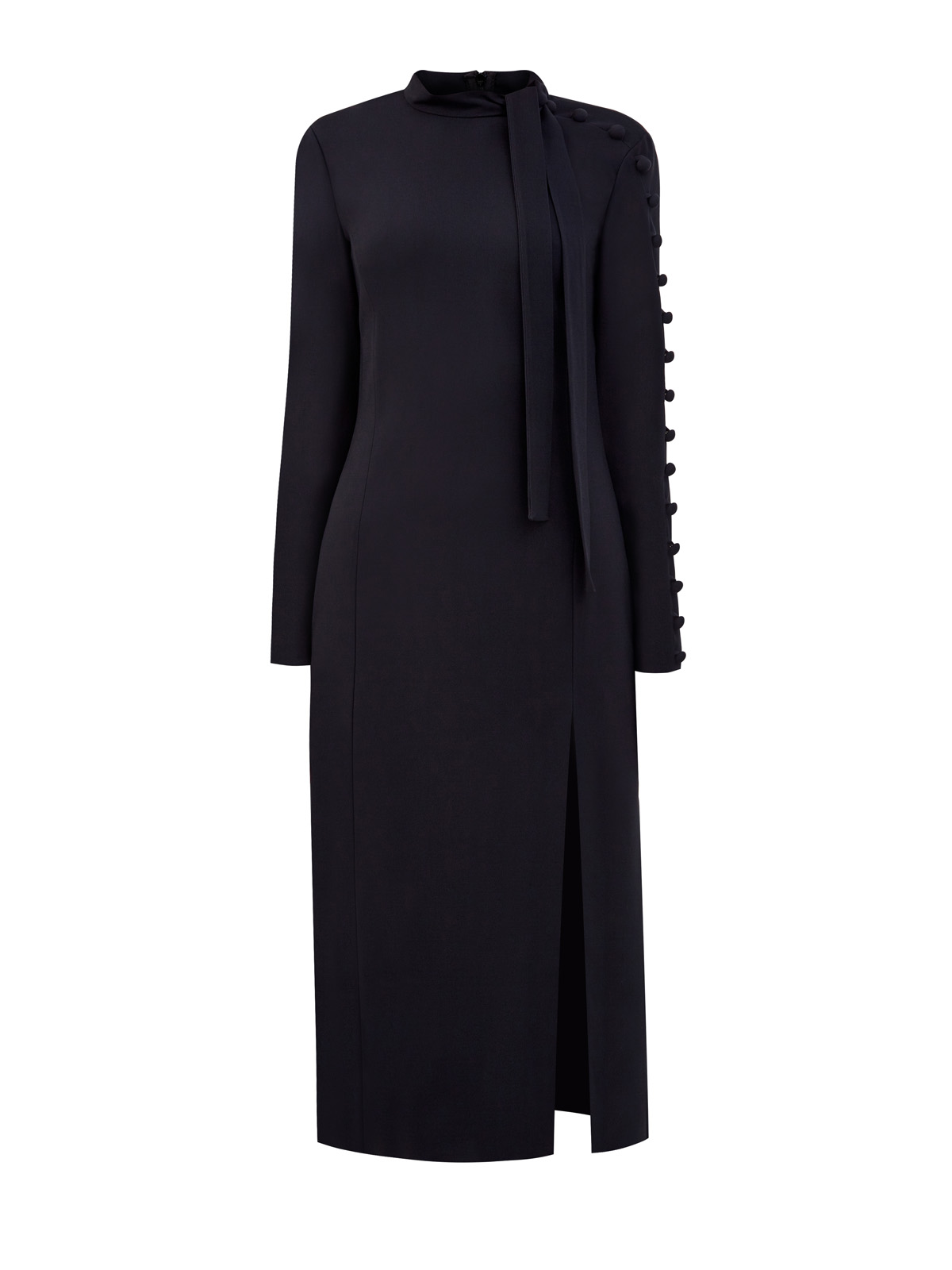 Облегающее платье из матового креп-сатина REDVALENTINO, цвет черный, размер XL;M - фото 1