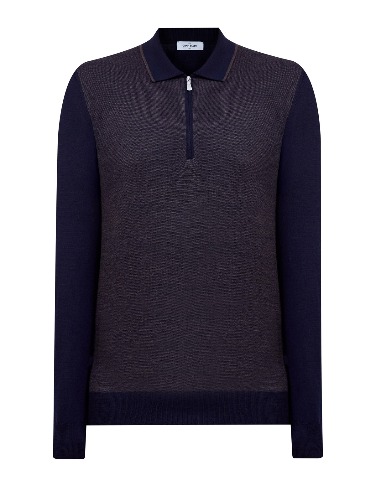 Шерстяной джемпер-поло с контрастной окантовкой 37710₽