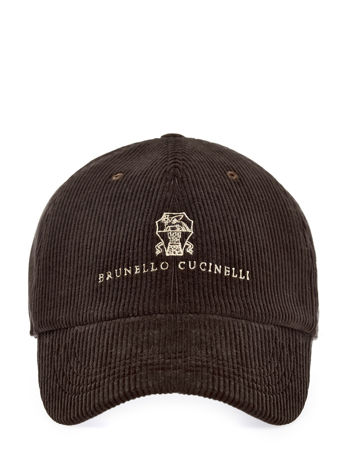 Вельветовая бейсболка из хлопка и кашемира с вышивкой Solomeo