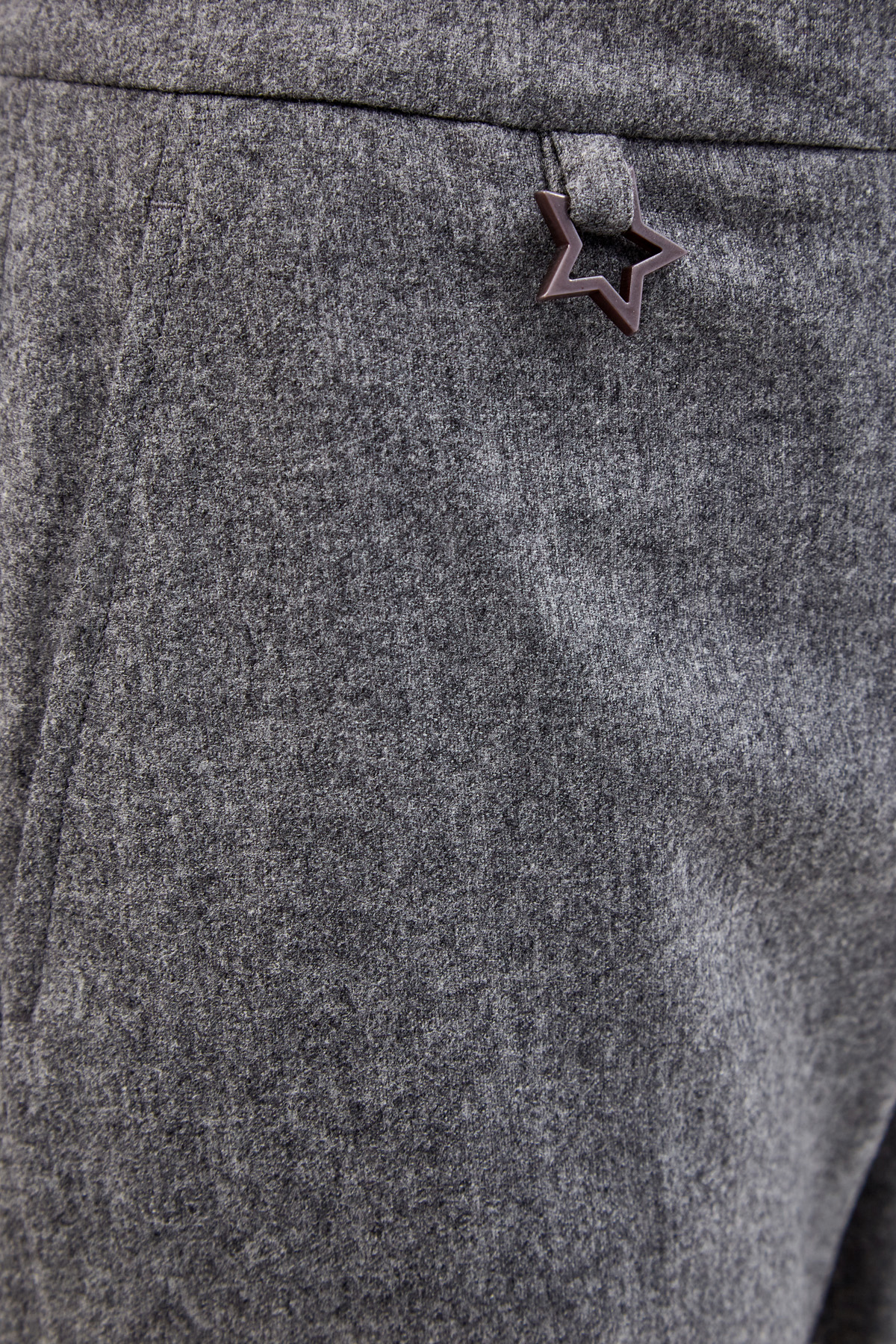 Однотонные брюки из шерстяной фланели с отворотами LORENA ANTONIAZZI, цвет серый, размер 40;42;48 - фото 3