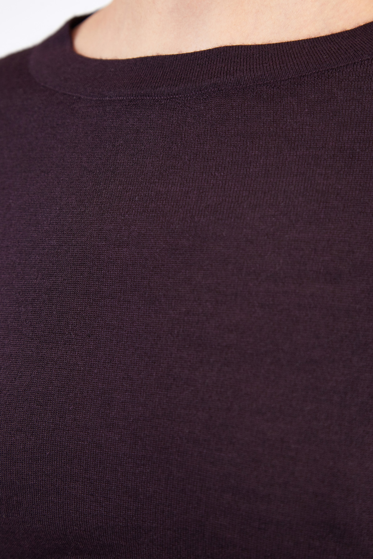 Женский джемпер из кашемира и шелка глубокого сливового цвета BRUNELLO CUCINELLI, размер 46 - фото 5