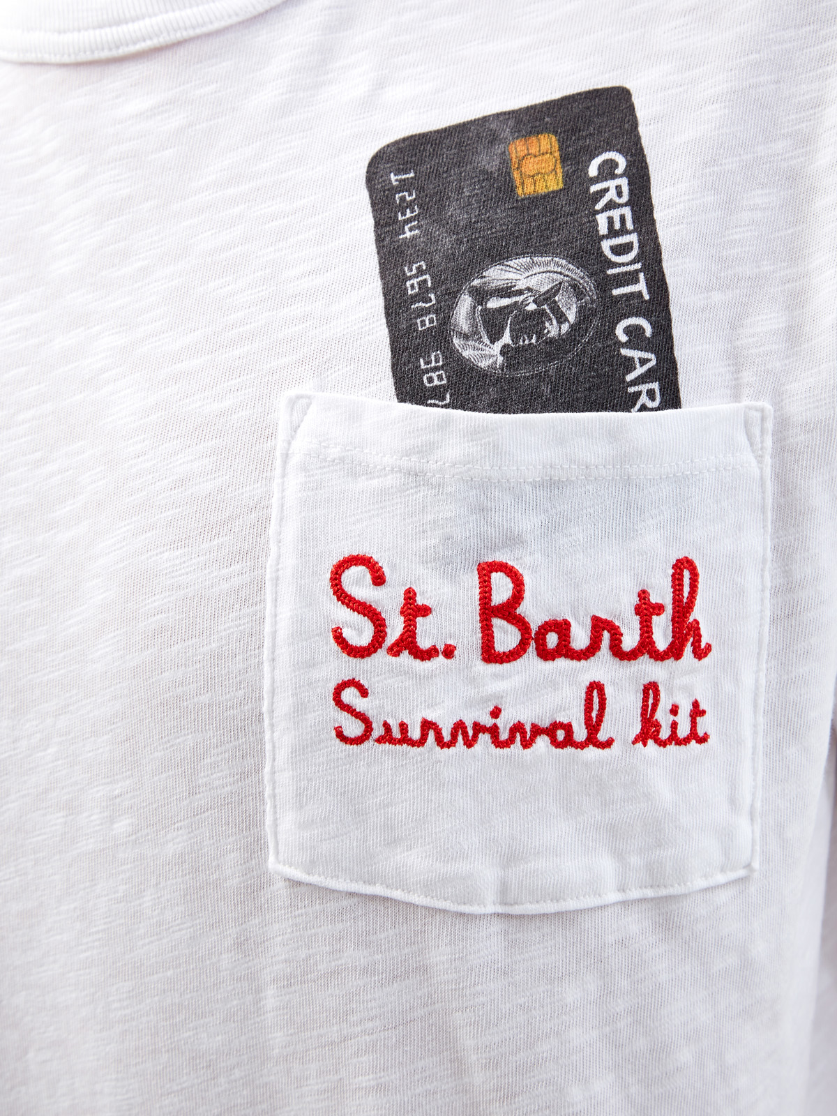 Легкая футболка из хлопка с накладным карманом и принтом MC2 SAINT BARTH, цвет белый, размер 2XL - фото 5
