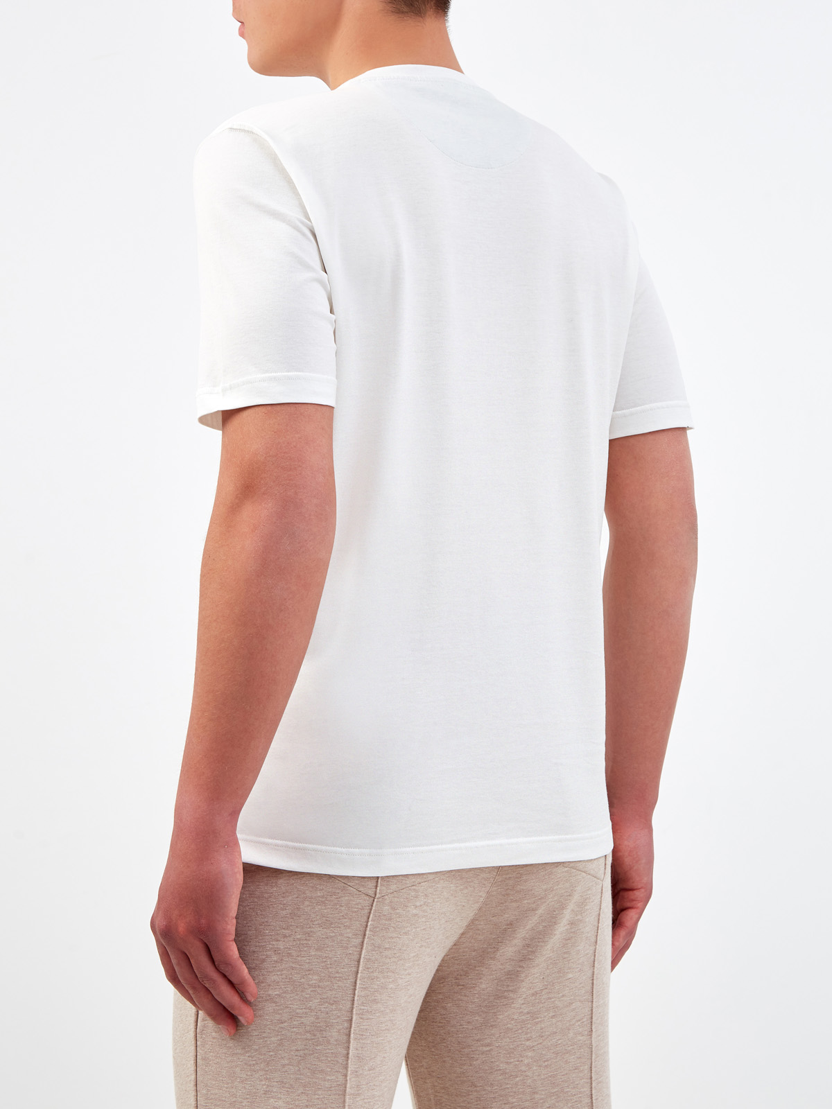Базовая белая футболка из гладкого хлопка джерси GRAN SASSO, цвет белый, размер 54;56;58;48 - фото 4