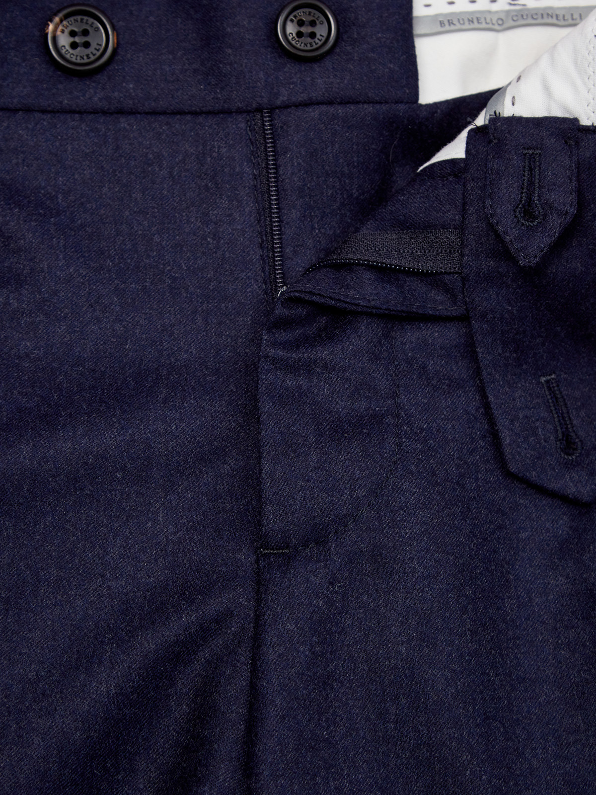 Брюки итальянского кроя из плотной шерстяной фланели BRUNELLO CUCINELLI, цвет синий, размер 46;48;52;54 - фото 6