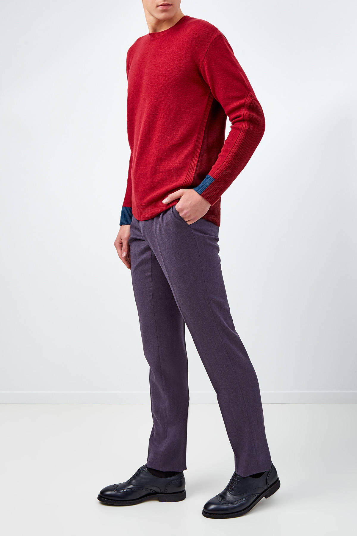 Классические брюки из шерстяной фланели ETRO, цвет фиолетовый, размер 48;54;50 - фото 2