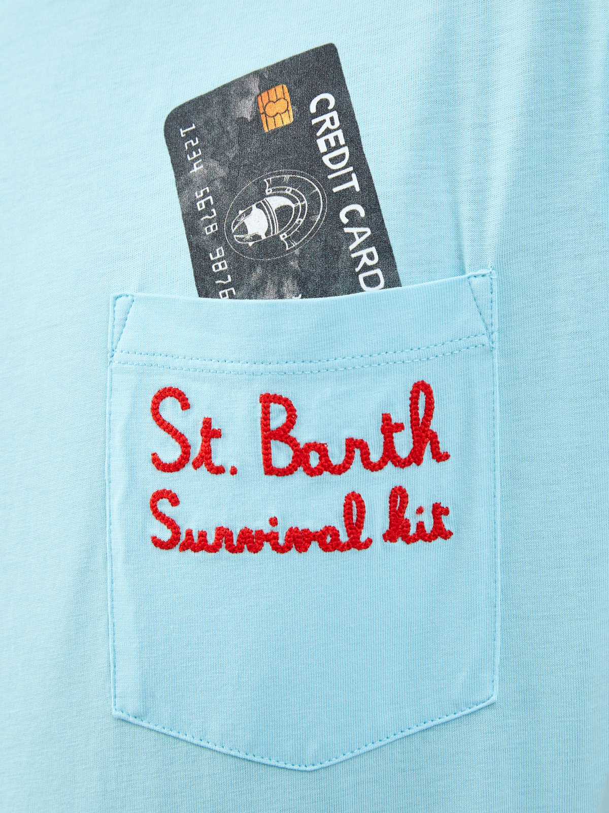 Хлопковая футболка с принтом и вышивкой Survival Kit MC2 SAINT BARTH, цвет голубой, размер S;M;XL;2XL - фото 5