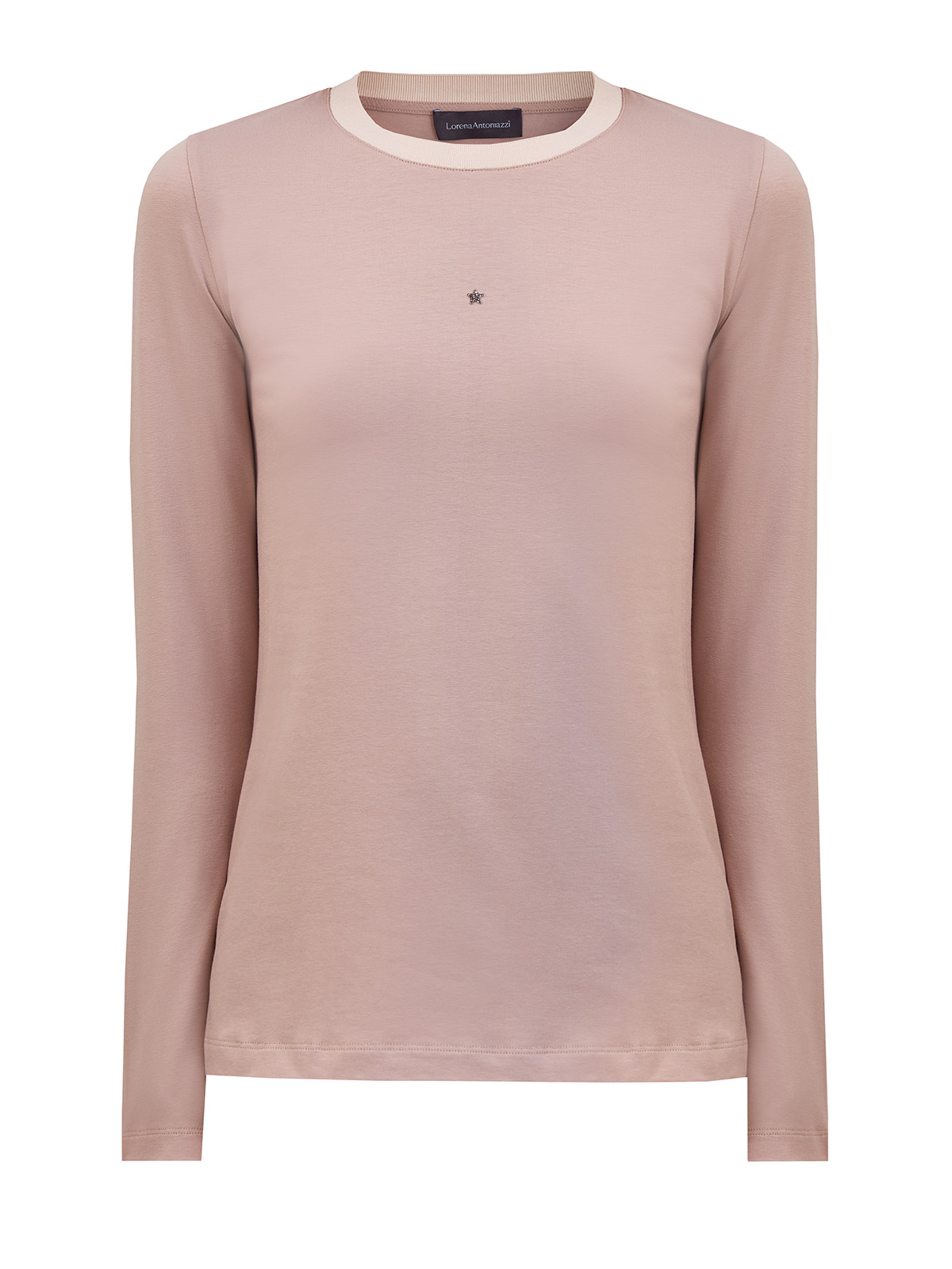 

Лонгслив из джерси с трикотажным воротом и деталью из кристаллов, Розовый, Лонгслив из джерси с трикотажным воротом и деталью из кристаллов