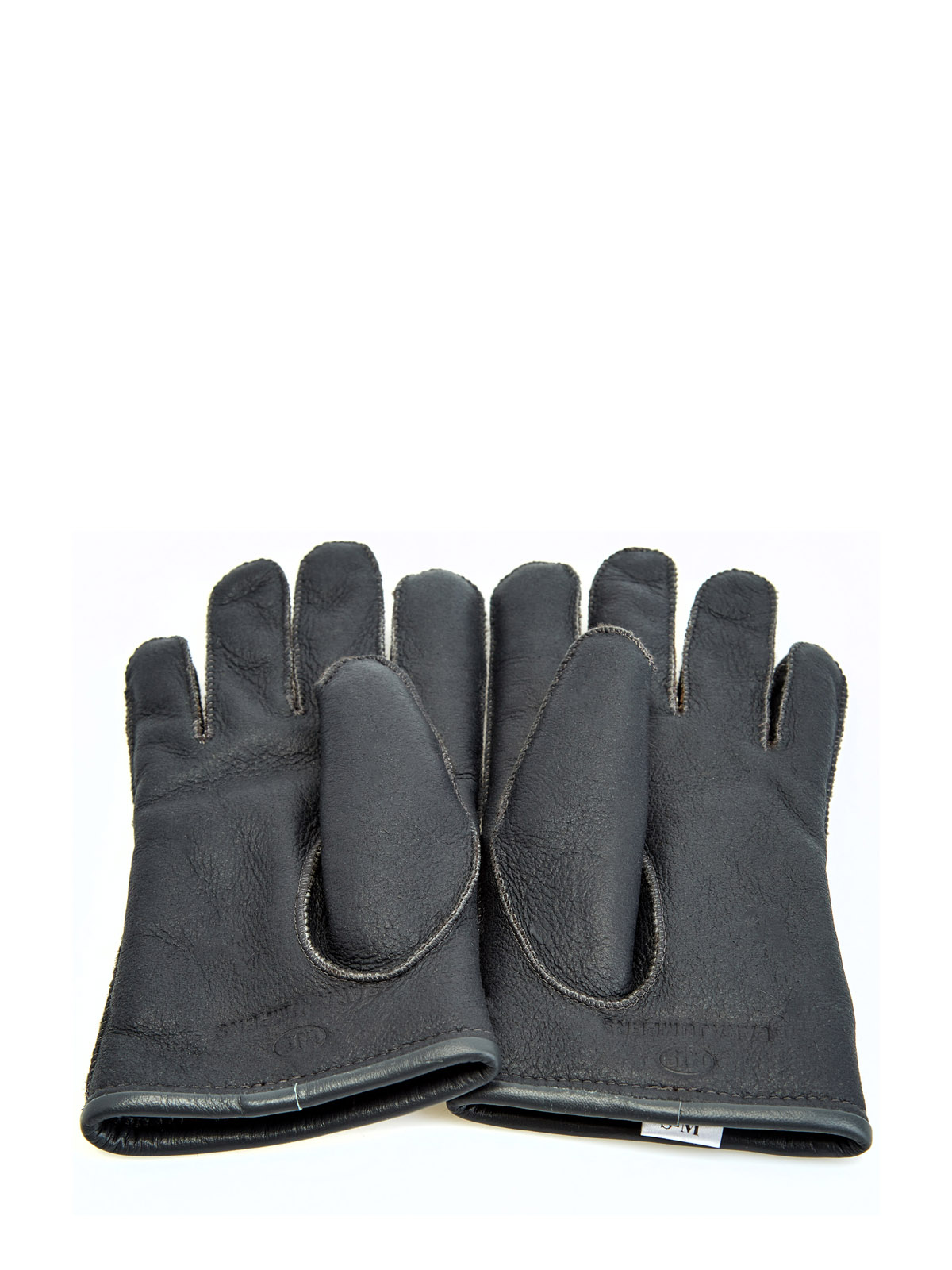 Перчатки из дубленой овчины с фактурной прострочкой PARAJUMPERS, цвет черный, размер S;M;L - фото 3