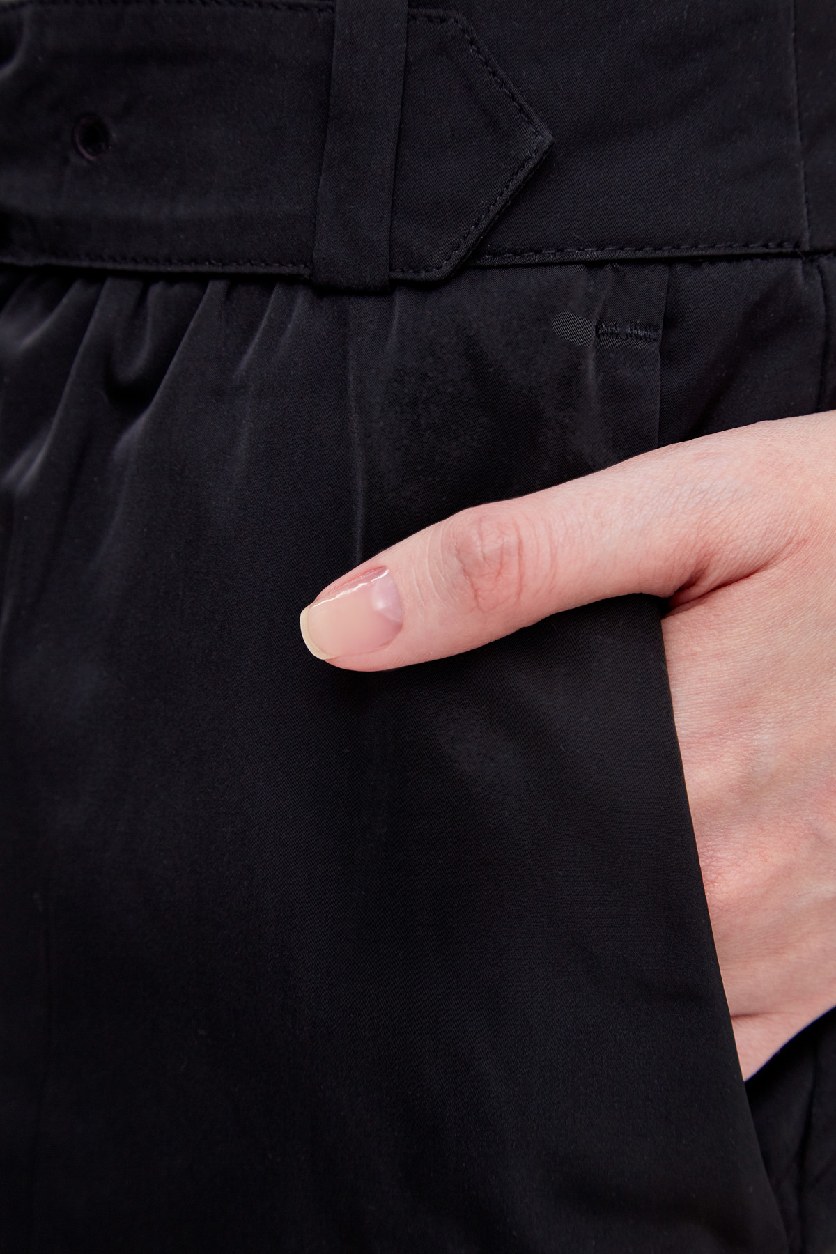 Юбка из итальянской тафты с переливчатым эффектом и поясом KARL LAGERFELD, цвет черный, размер L;S - фото 5
