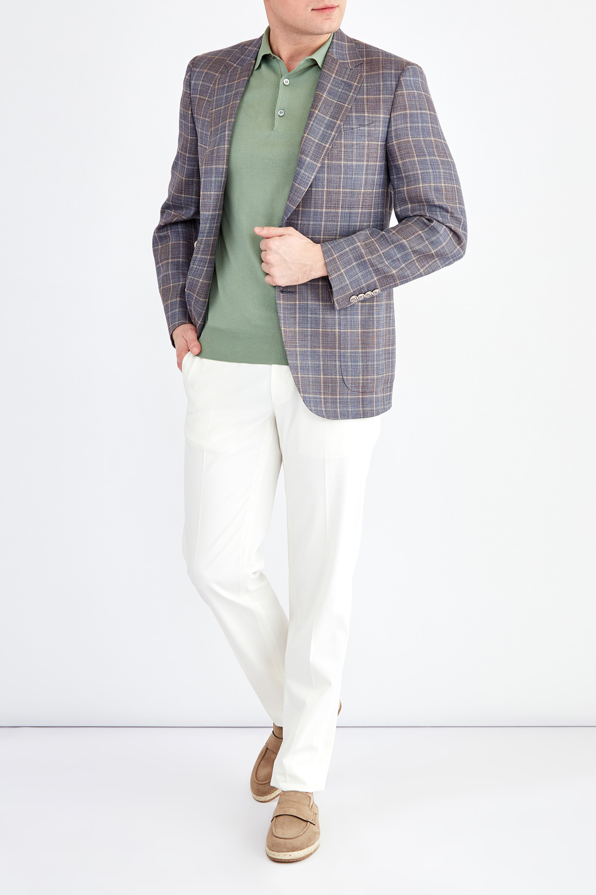 Пиджак из фактурной шерстяной ткани с волокнами льна CANALI, цвет мульти, размер 50;52;54;56 - фото 2
