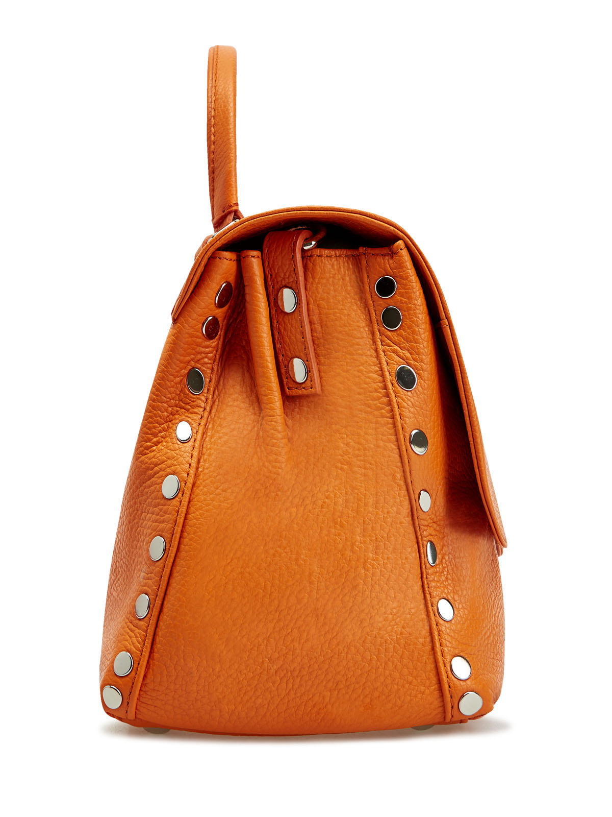 Кожаная сумка Postina с двойной застежкой и литыми заклепками ZANELLATO, цвет оранжевый, размер 44;42 - фото 4