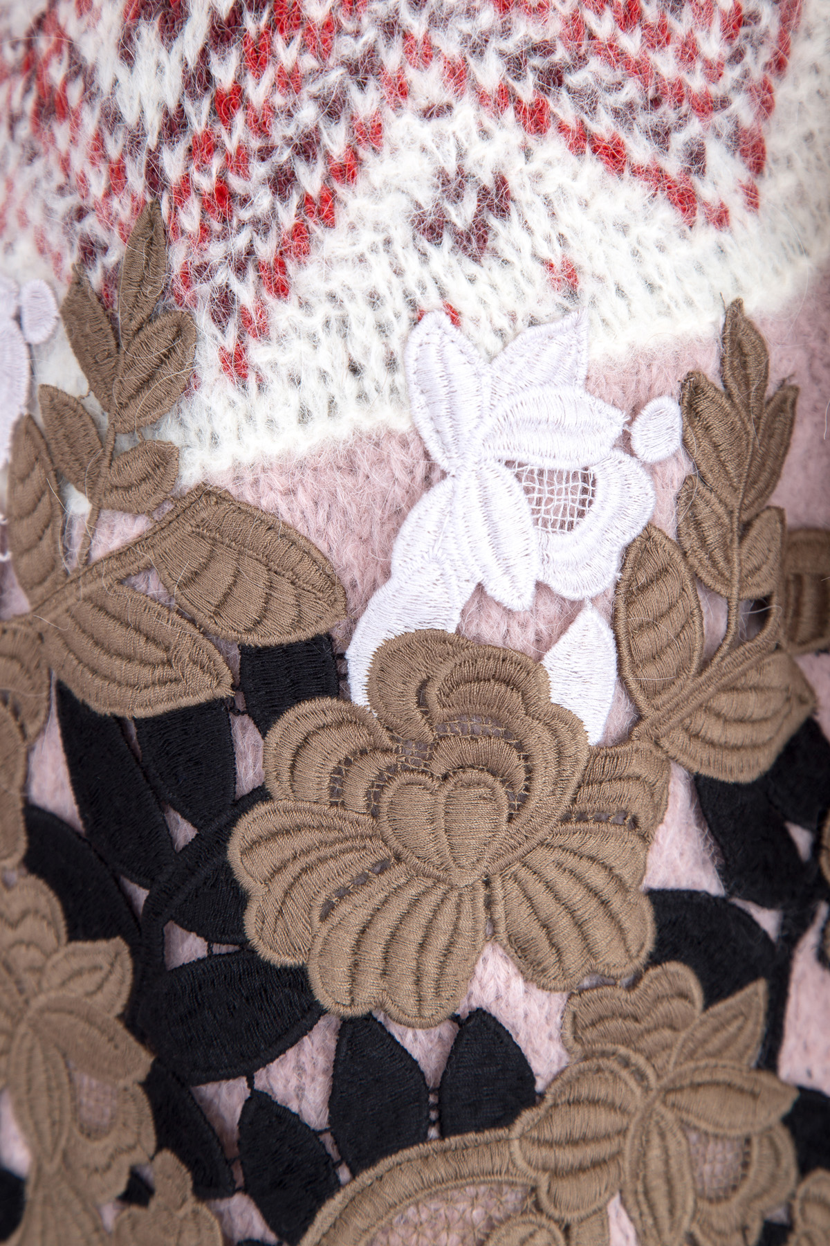 Джемпер из шерсти альпака с жаккардовым узором и цветочной аппликацией MONCLER, размер 38;40 - фото 5